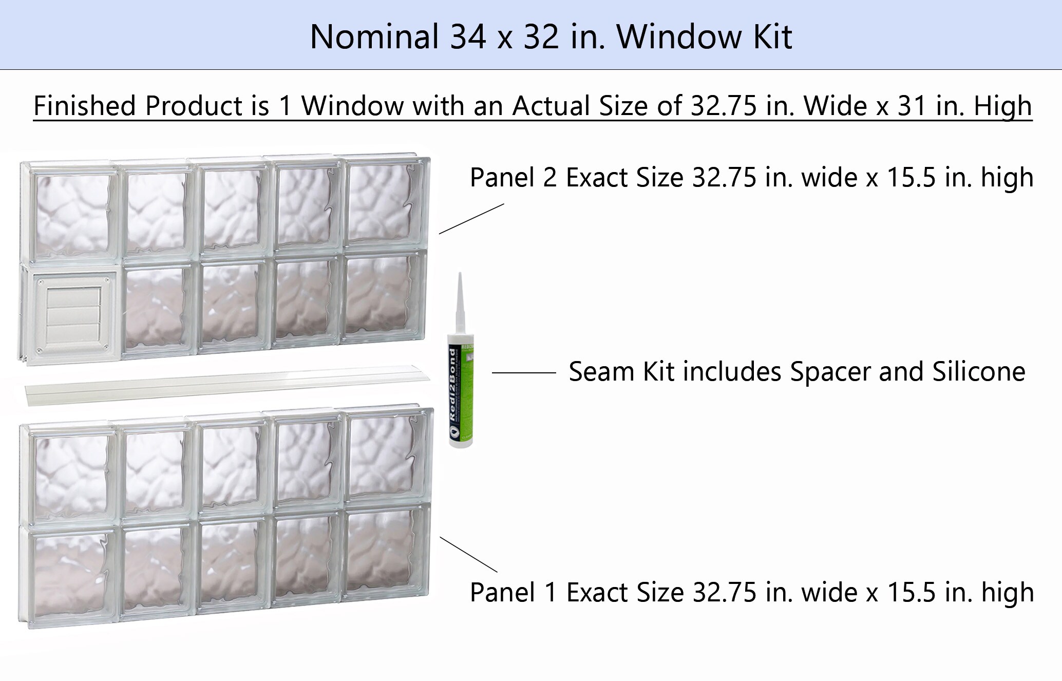 REDI2SET D3432DC Glass-Block-Windows - View #2