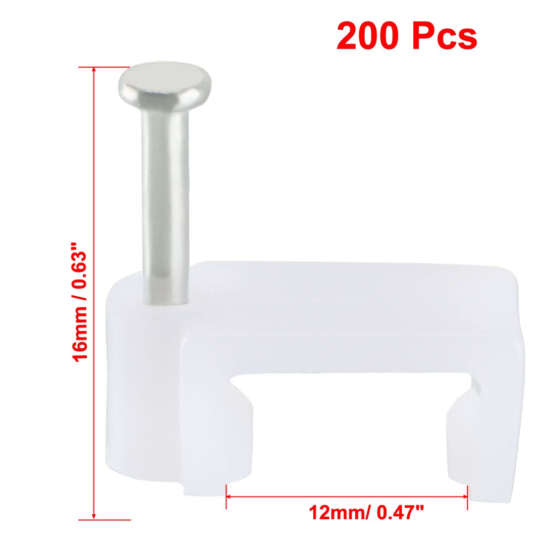 Unique Bargains Flat Cable Clip Nail Coaxial Tacks Wire Clips 12mm ...