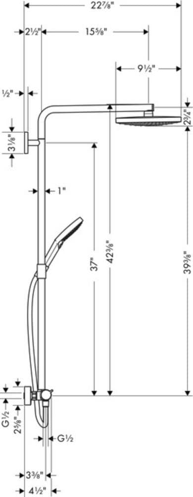 Hansgrohe Raindance 2 Settings Brushed Nickel 9 5 In Round Dual Combo