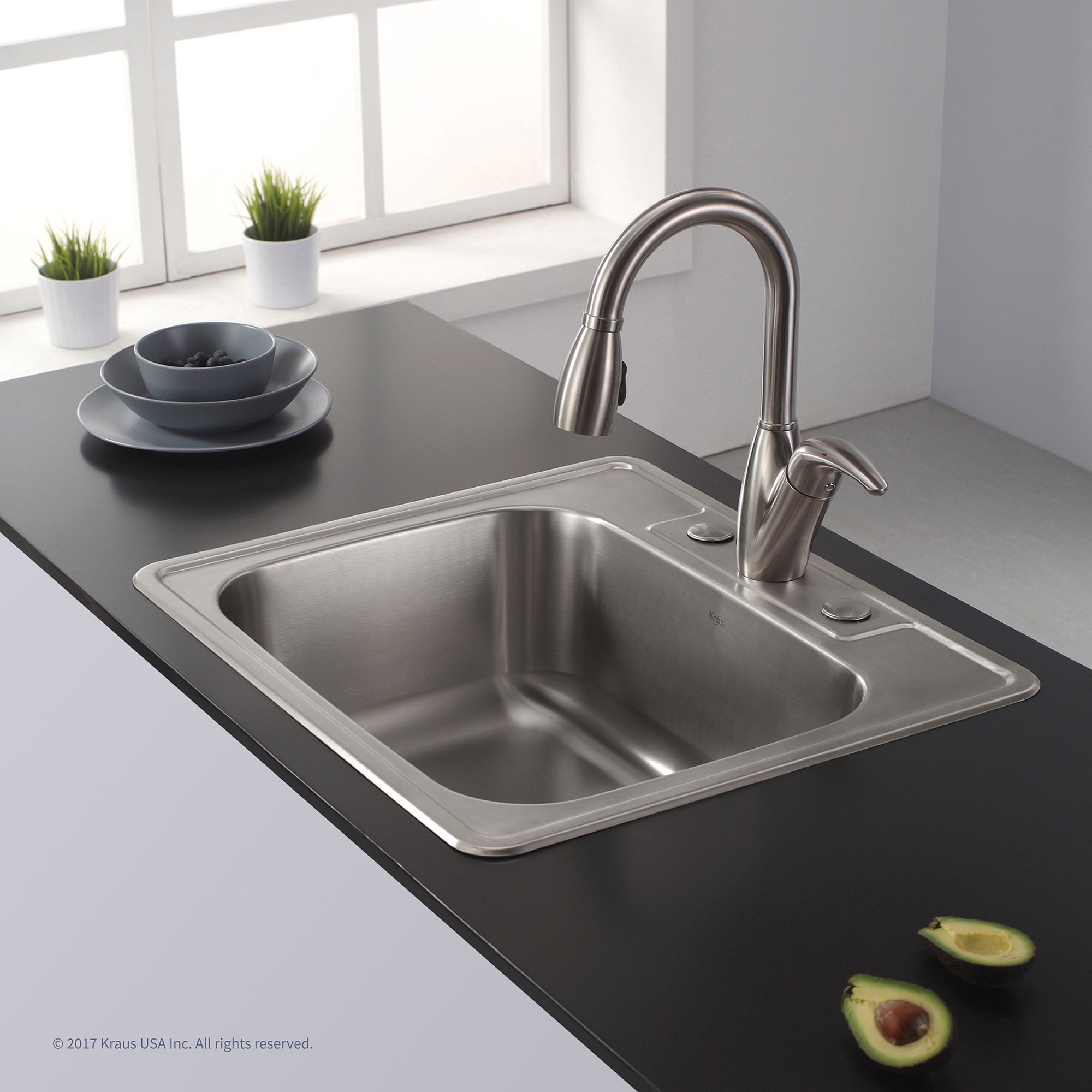 25-Inch Stainless Steel Single Bowl Drop-In Kitchen Sink