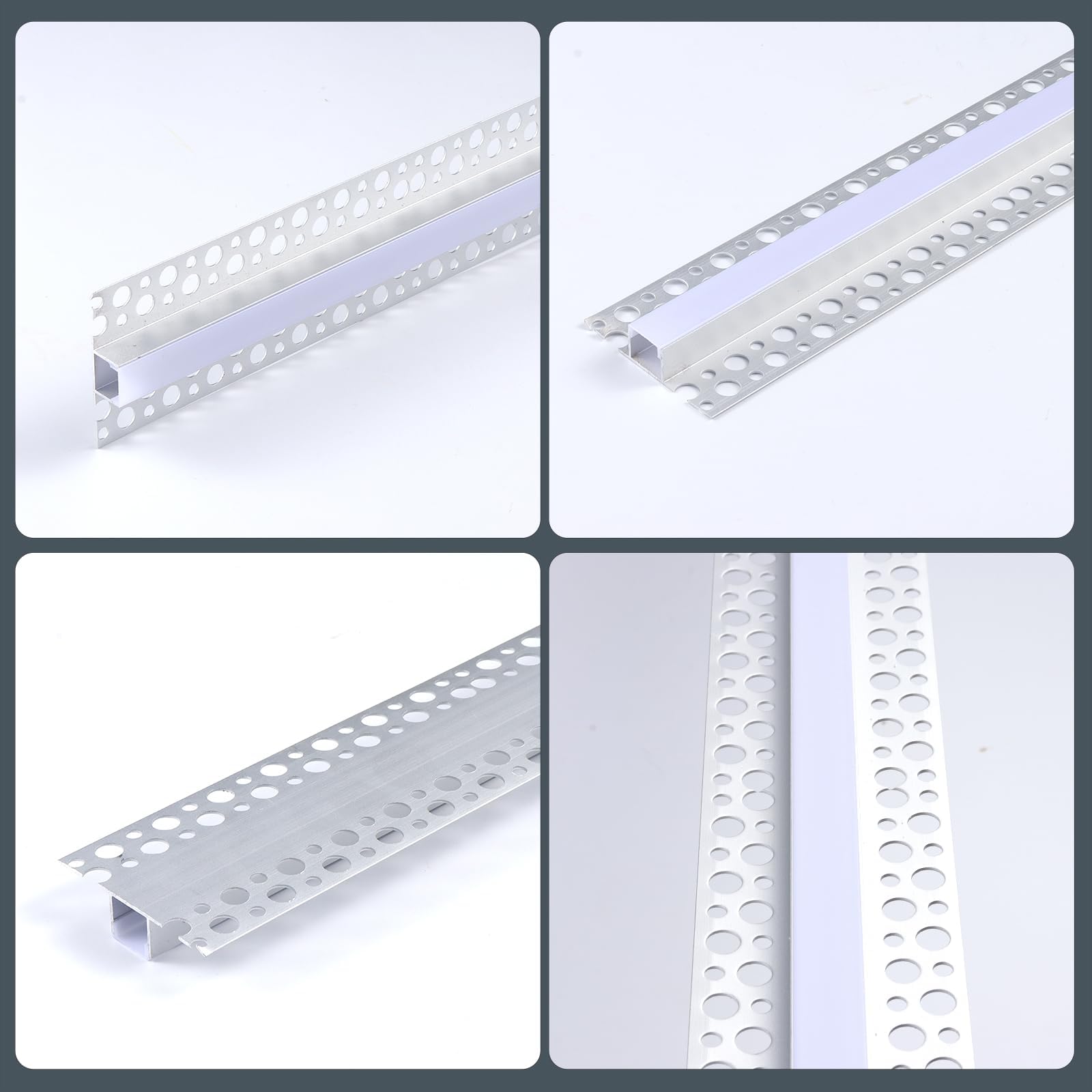 ITOPFOX 6 Pack Plasterin Led Channel with Milky White Diffuser 3.3FT 1M ...