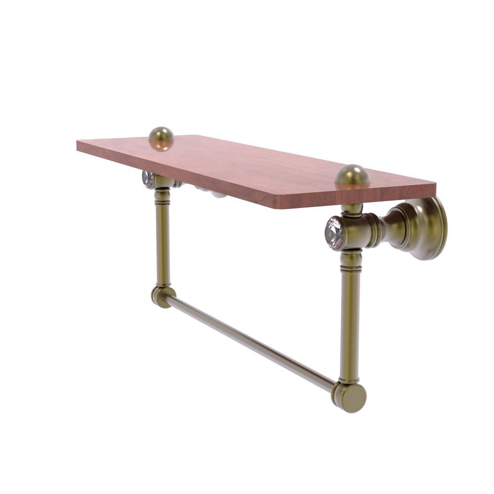 Allied Brass CC-1-22-TB-IRW-ABR Carolina Crystal Antique Brass Wall mount Bathroom Shelf ( 22-in x 7-in x 5-in )