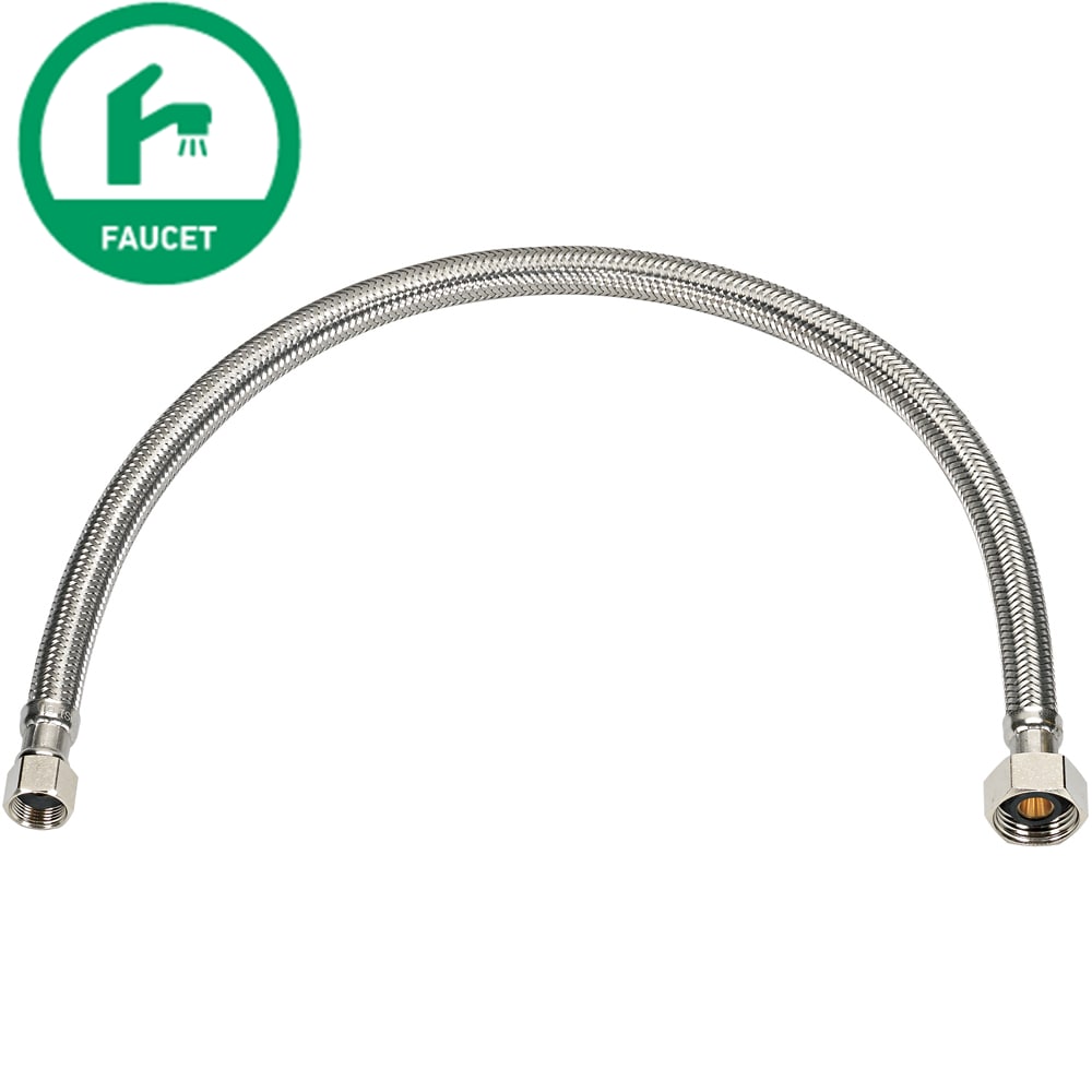 RELIABILT 3/8-in flare x 1/2-in Fip x 20-in Braided Stainless Steel  Flexible Faucet Supply Line in the Toilet & Faucet Supply Lines department  at