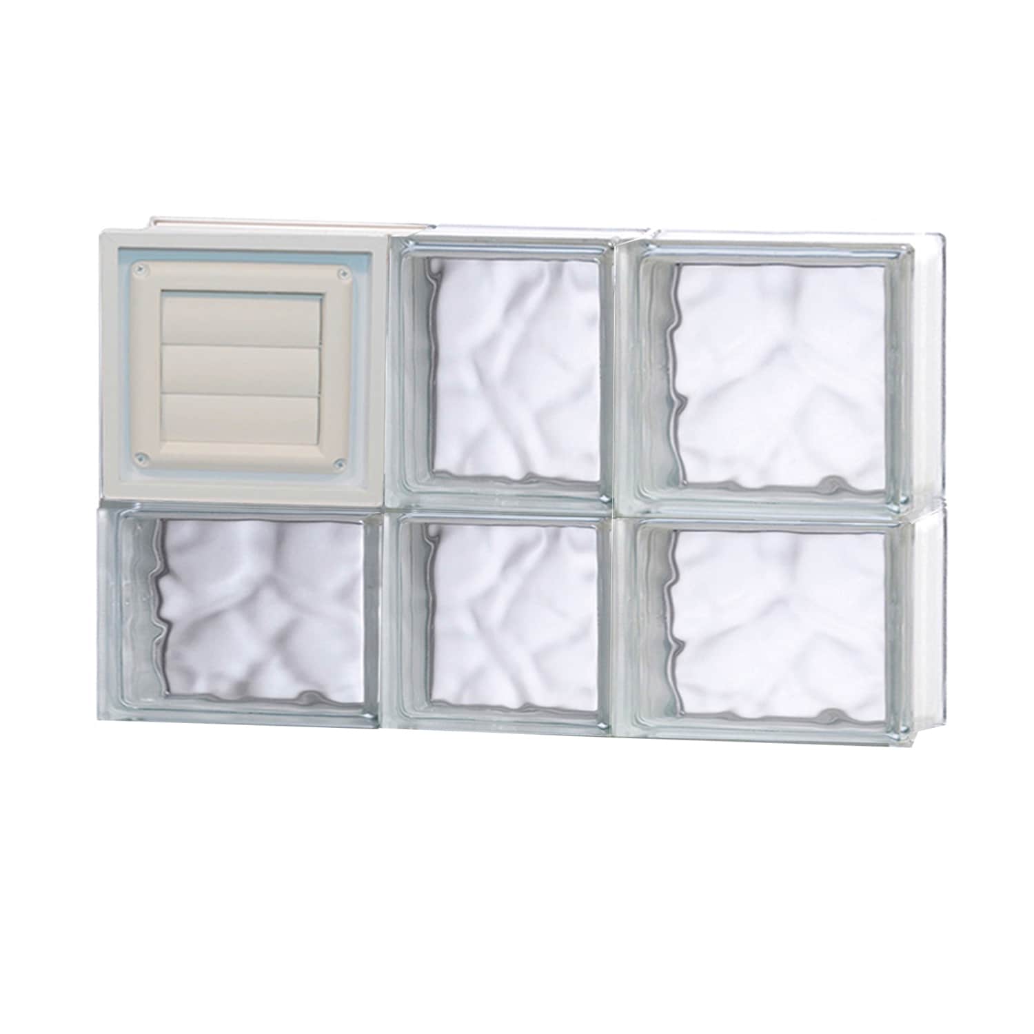 REDI2SET D2214DC Wavy Glass 21-1/4-in x 13-1/2-in Frameless Replacement Dryer vent Glass Block Window