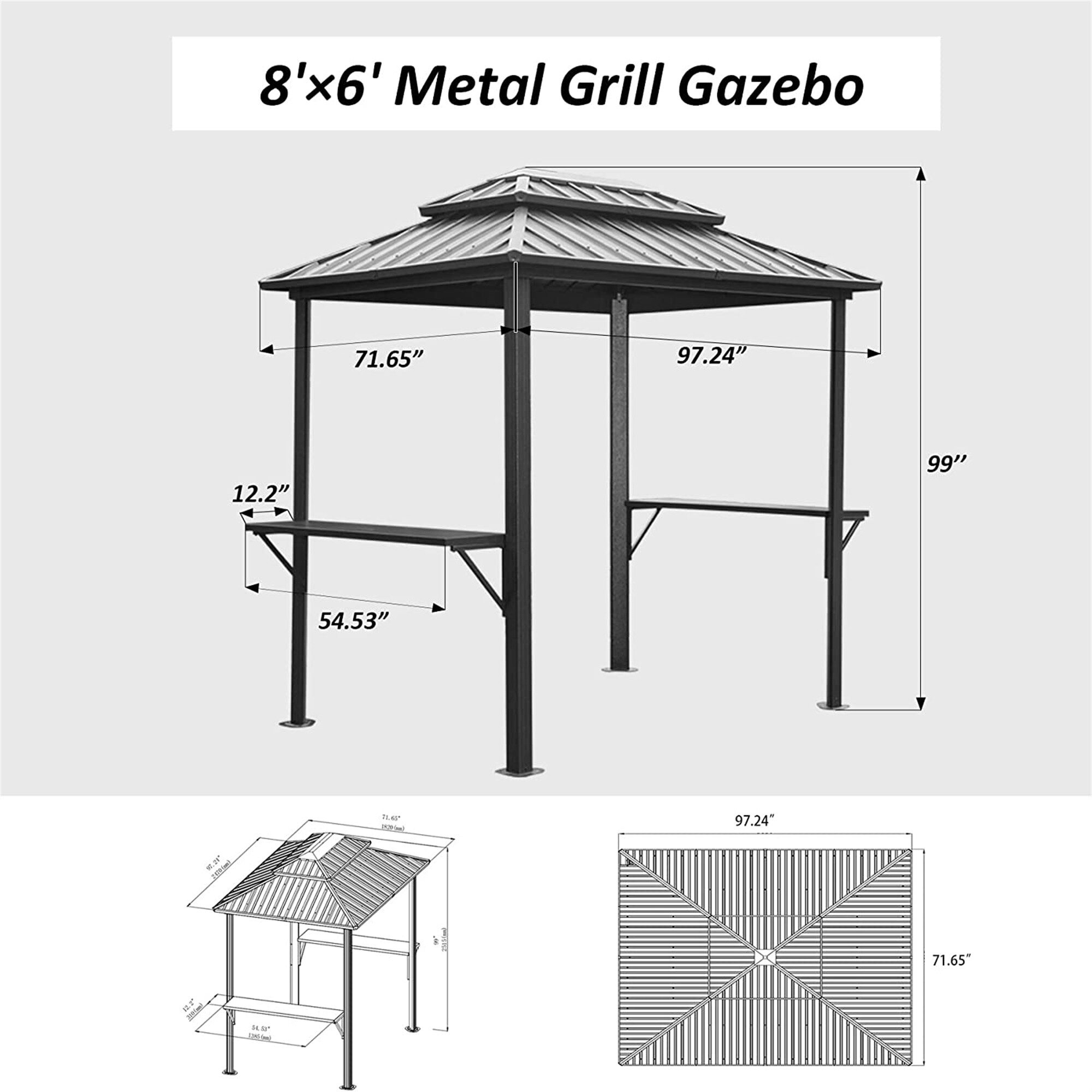 JIMSMAISON BOCPCG04GR Wood-Resin-Gazebos - View #4