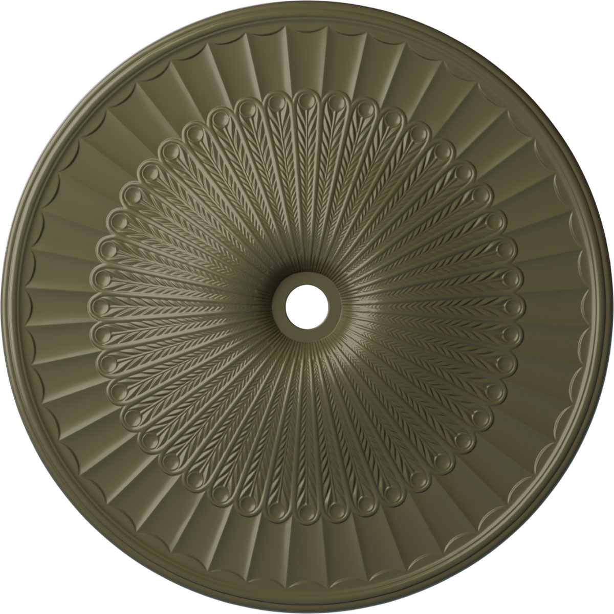 Ekena Millwork CM51GLPTF Galveston 51-in W x 51-in L Painted Turtle Polyurethane Whole Ceiling Medallion