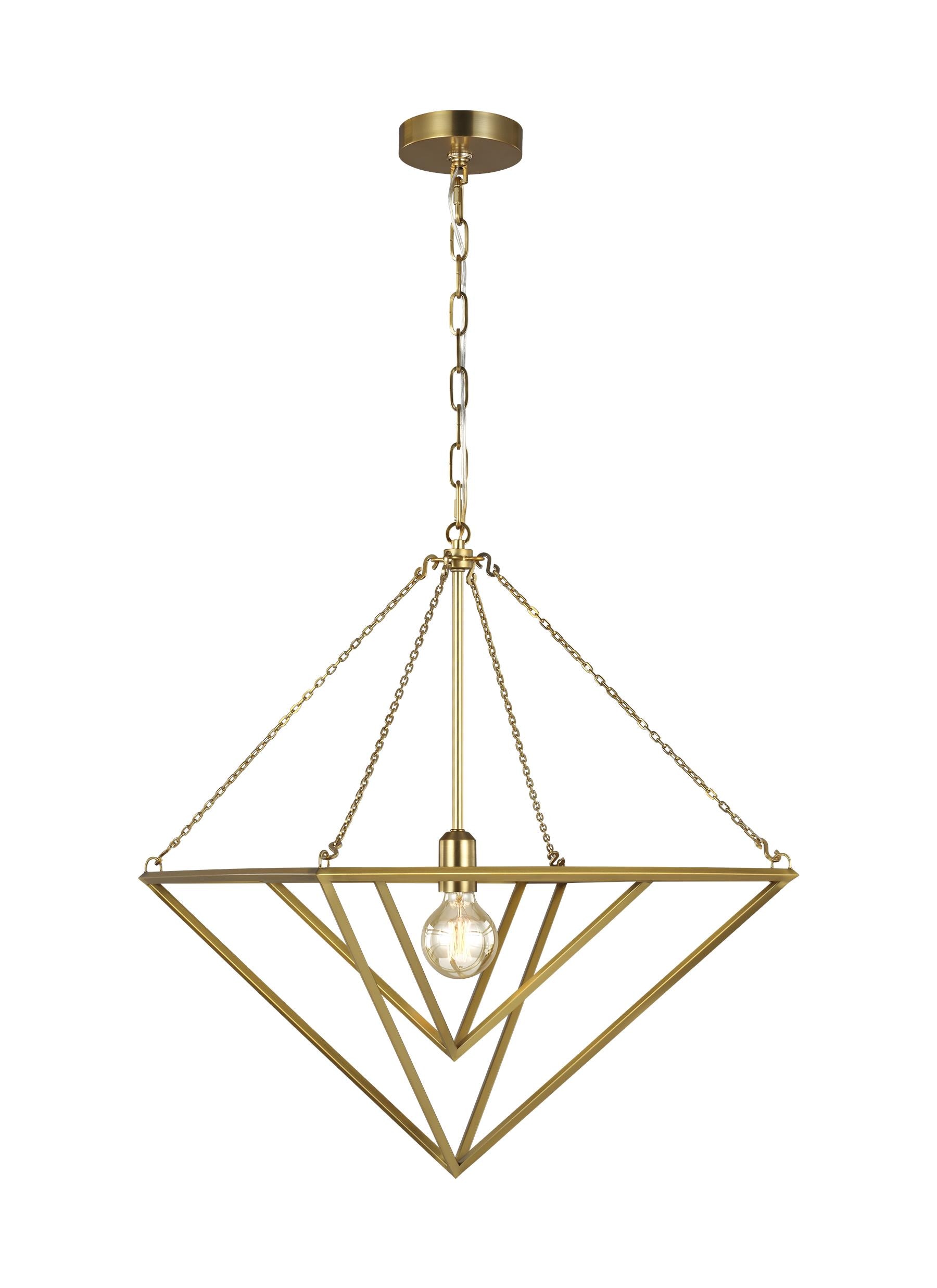 Carat 20" Polished Nickel LED Geometric Pendant Light