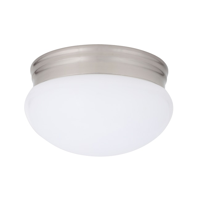 Project Source 9.25-in Brushed Nickel Traditional Flush Mount Light Project Source 9.25-in Brushed Nickel Traditional Flush Mount Light