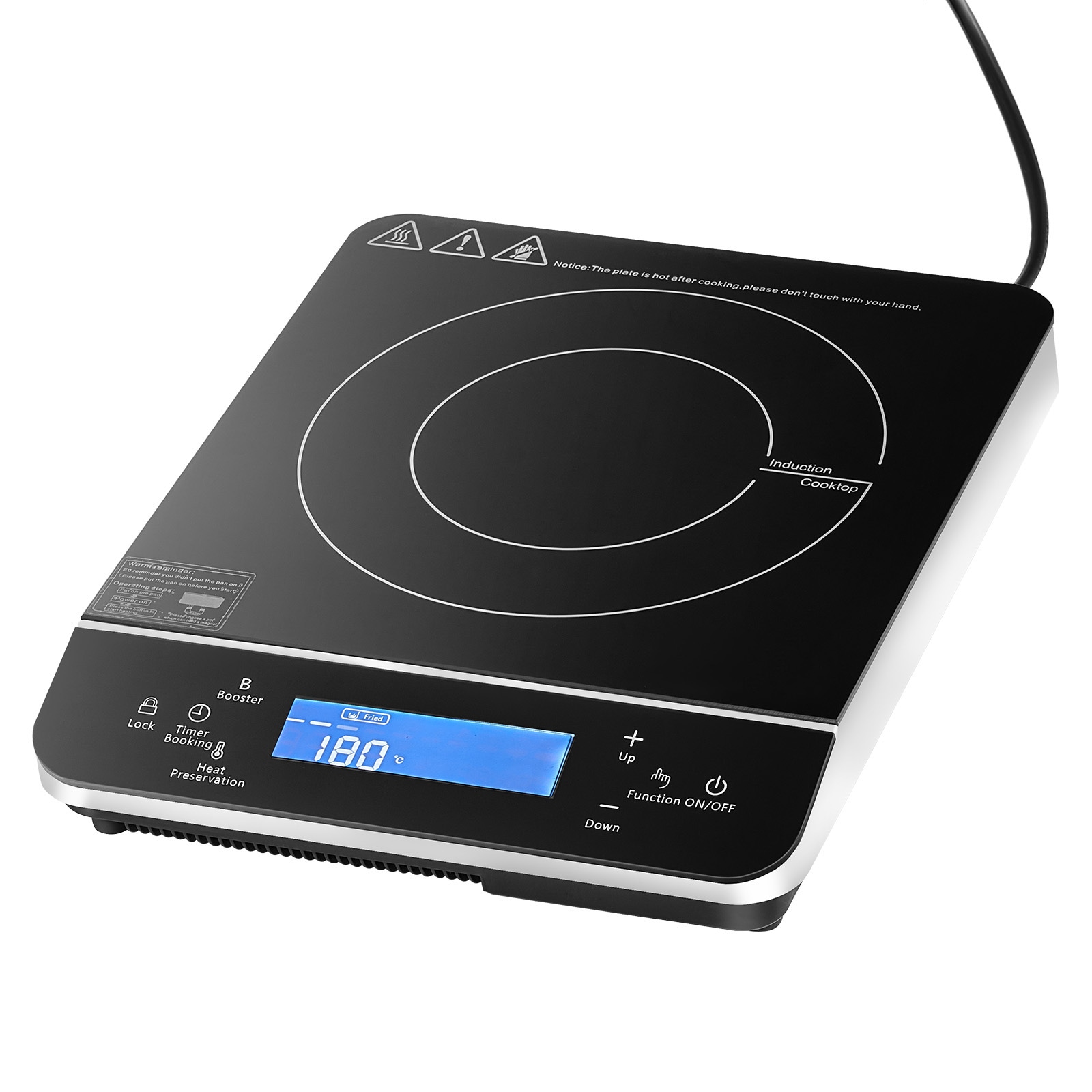 SVOPES SVOPESBXKTMSD10306V1 1800 W 9 Temp Levels 13-in Portable 1 Burner Black Induction Cooktop