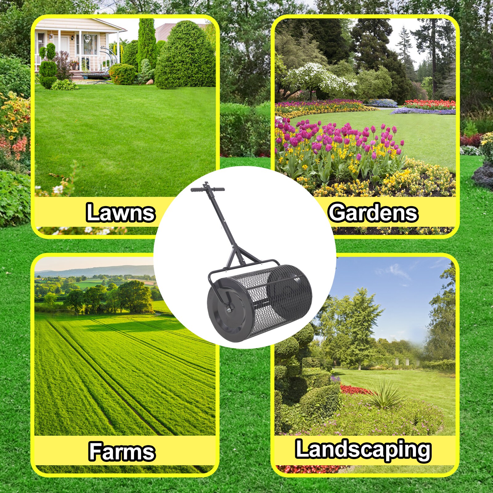 WELLFOR TAH46524 Tow-Behind-Lawn-Rollers - View #9