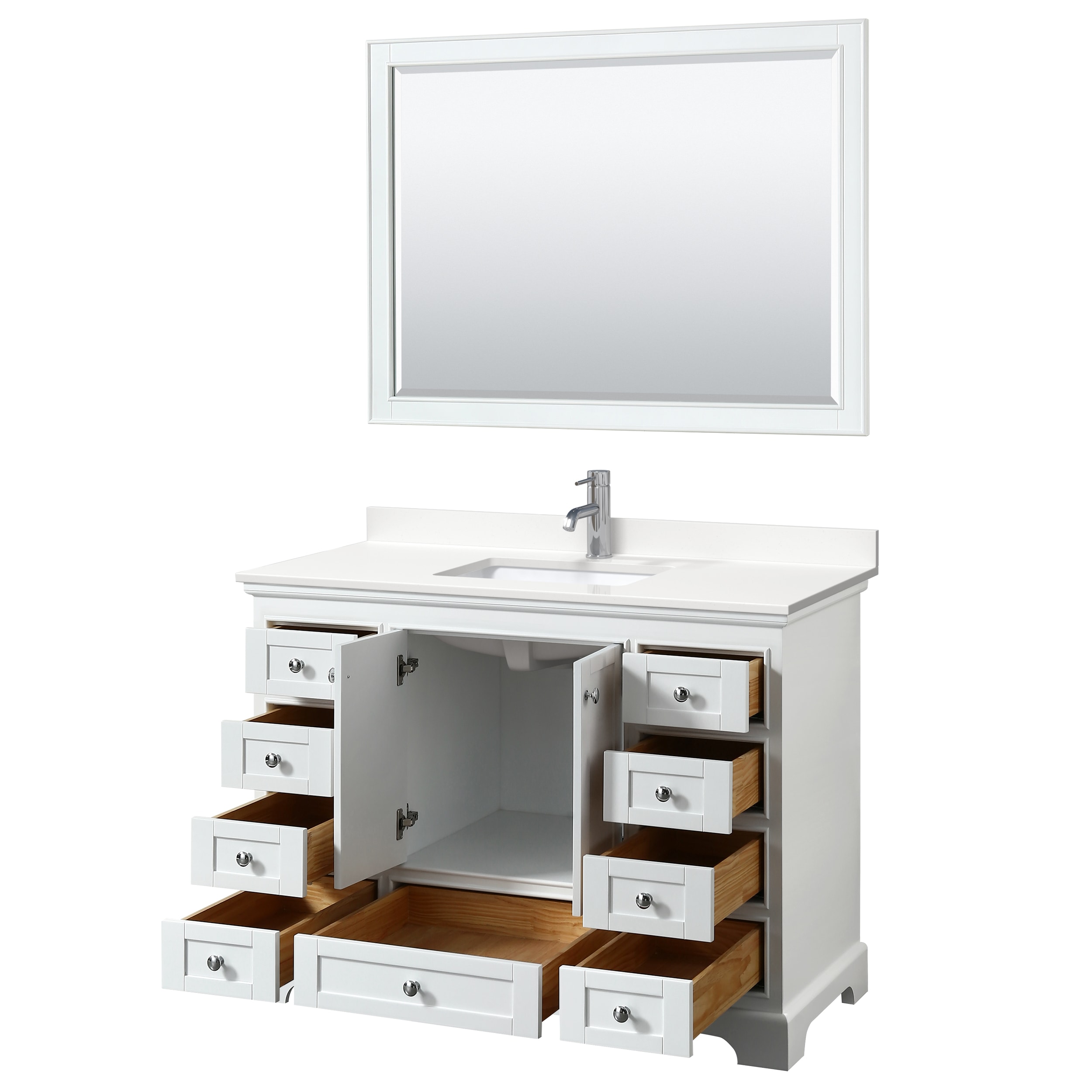 Wyndham Collection WCS202048SWHWQUNSM46 Bath-Vanity-Combo - View #2
