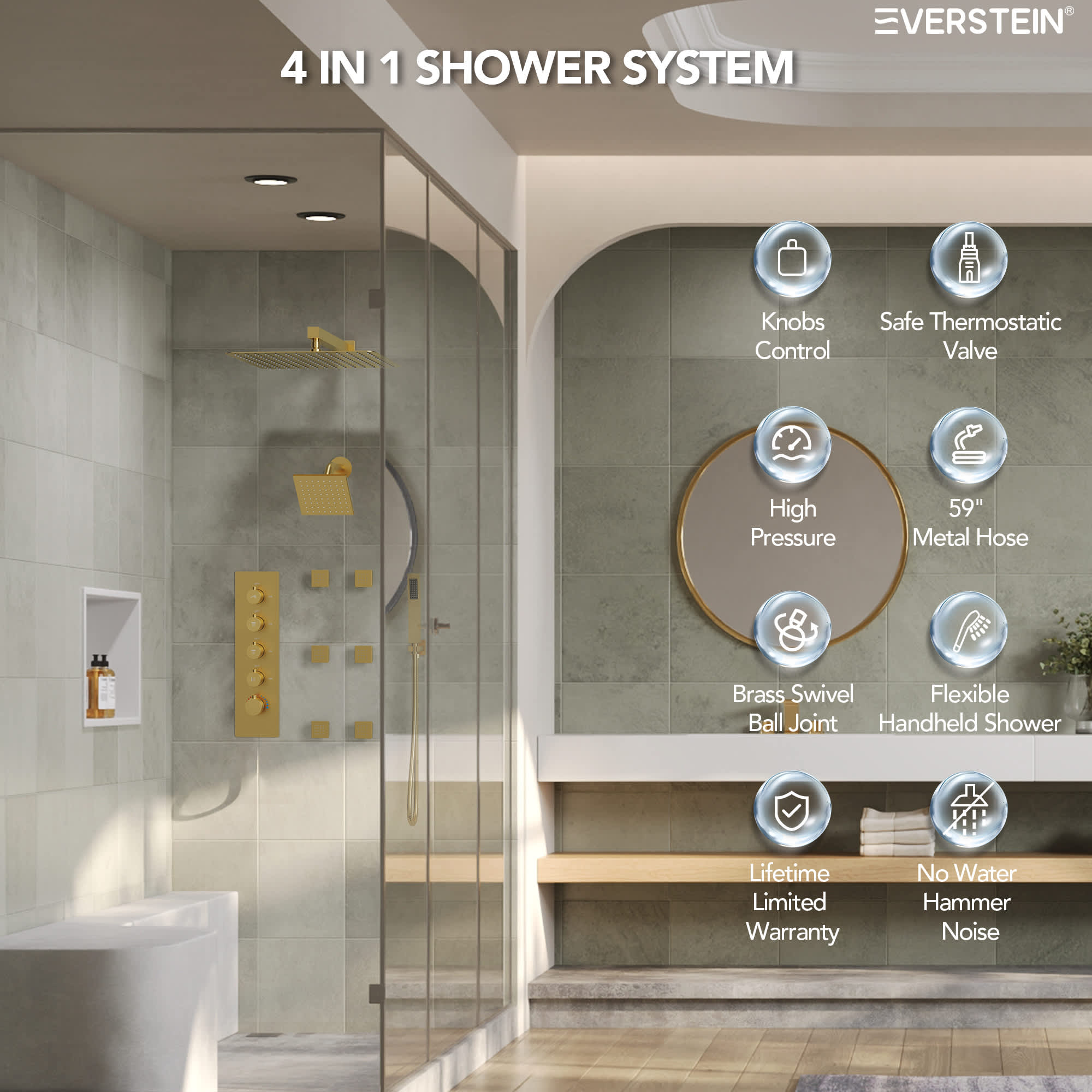 EVERSTEIN SFS-1064-GD16 Tub-Shower-Faucets - View #2