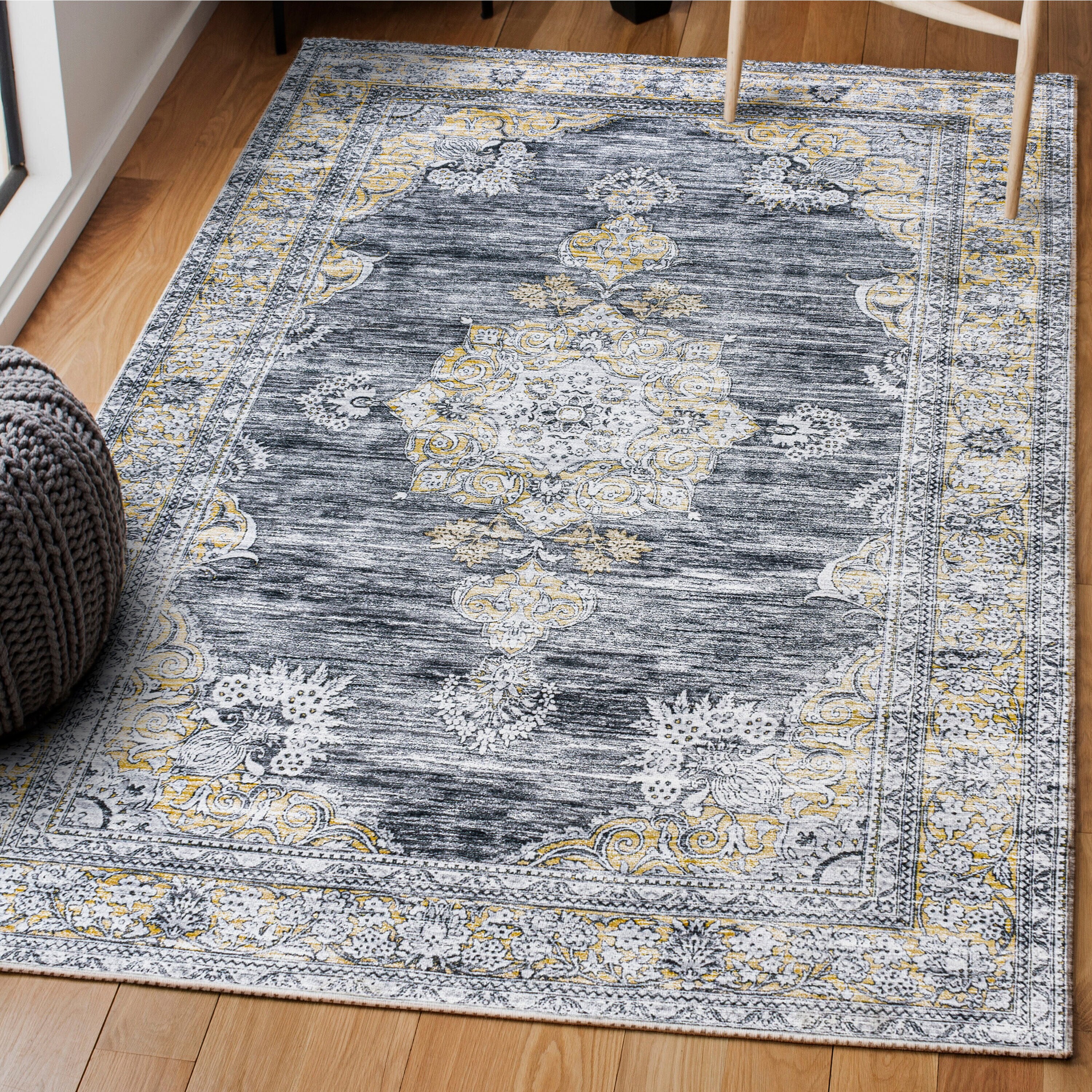 YiYan1 Machine Washable Area Rugs 3x5, Soft Entryway Rug Kitchen