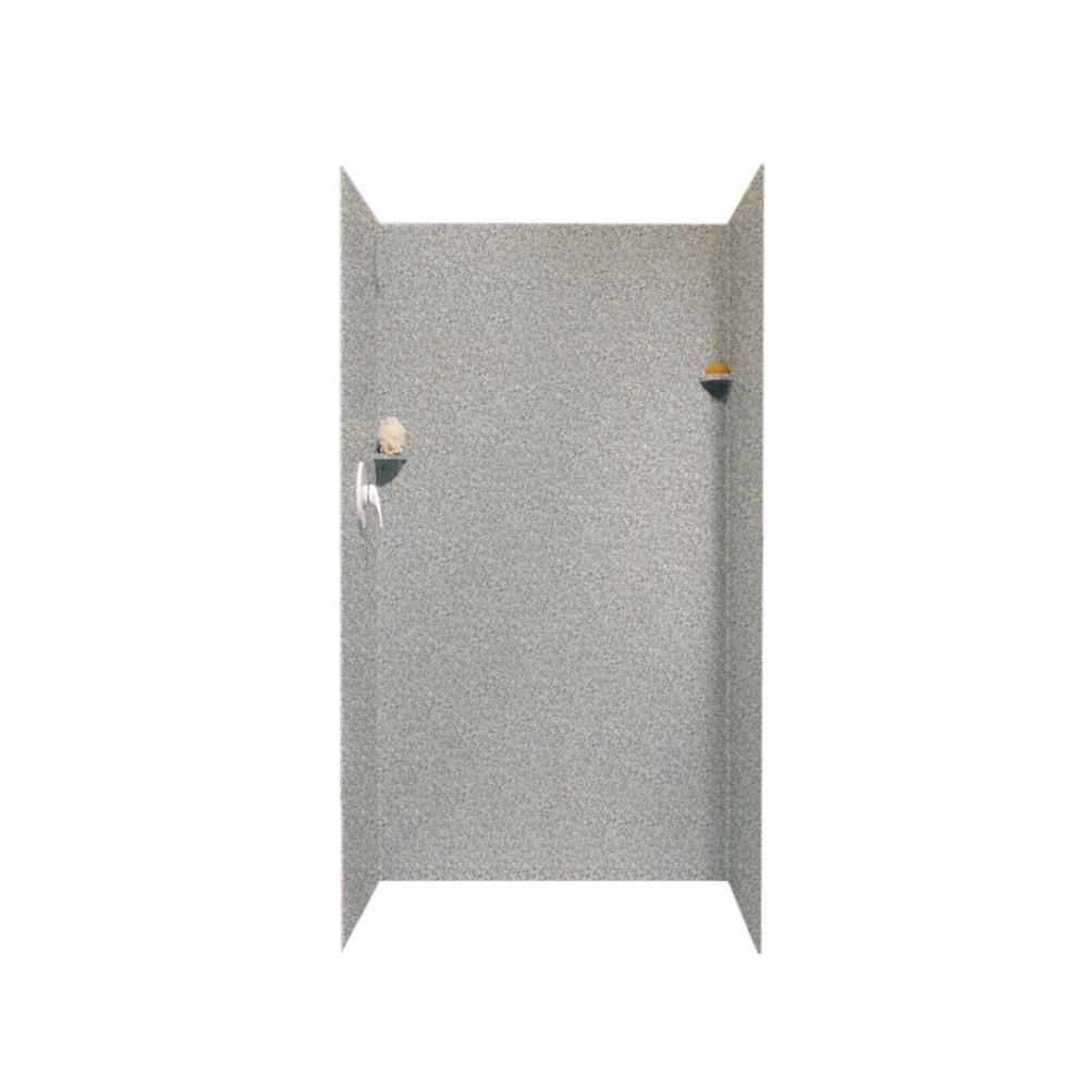 Swanstone 36-in W X 36-in D X 72-in H Gray Granite Glue To Wall Alcove 