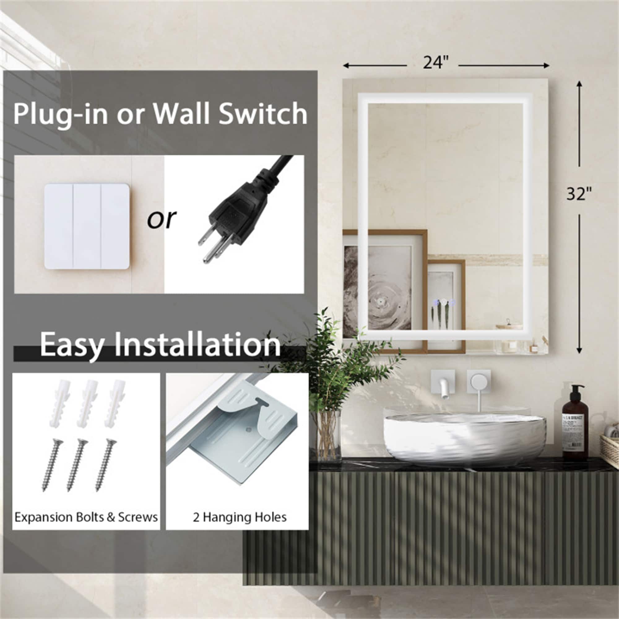 BABOOM BOM-A7873US-CO Framed-Bath-Mirrors - View #3