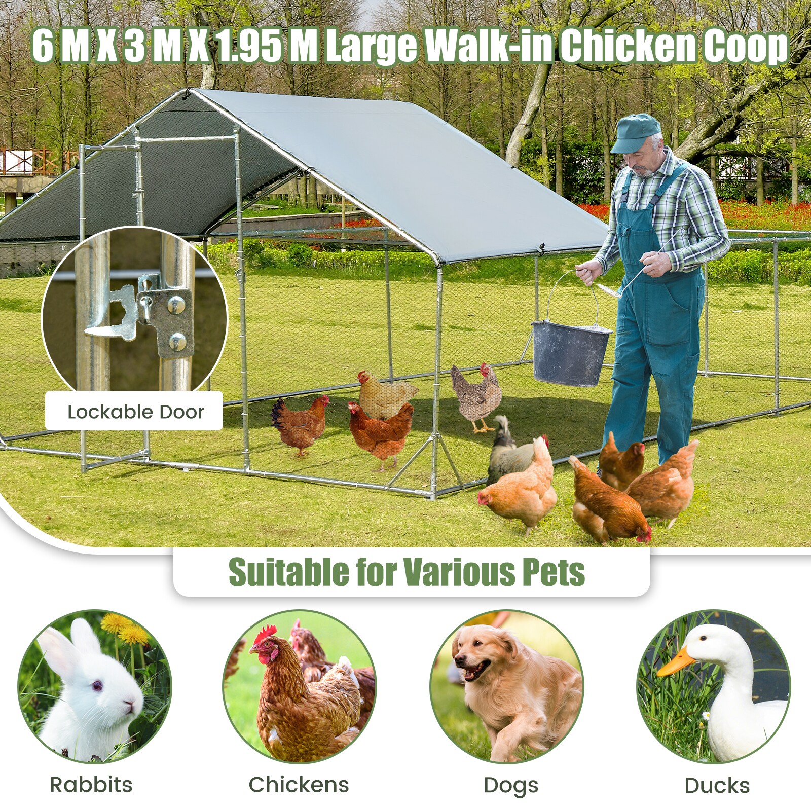 Slickblue D-CO-34001WP Chicken-Coops-Rabbit-Hutches - View #5