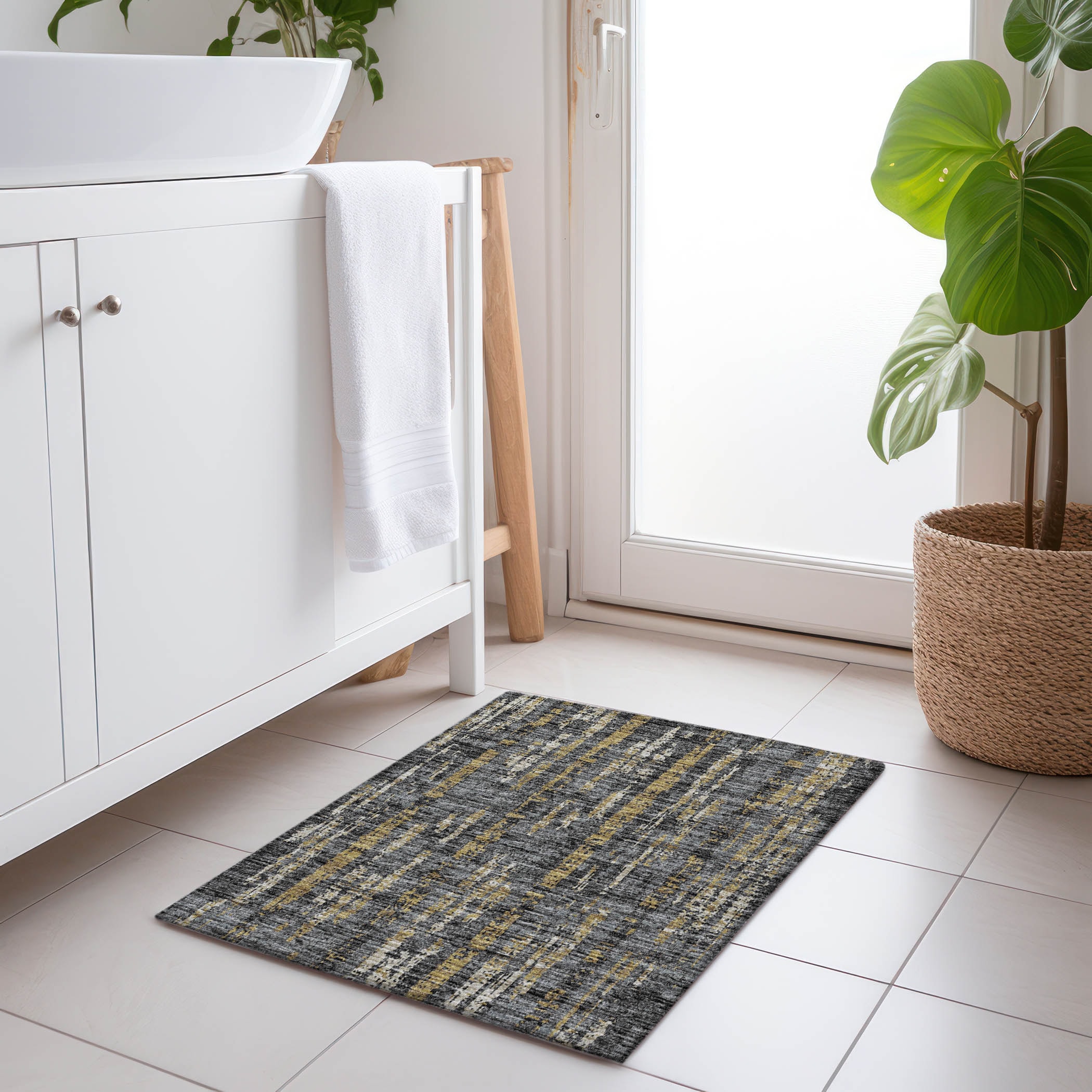 Addison Rugs AMF39GR20X30 Mayfield AMF39GR 2 x 3 (ft) Loomed Polyester Granite Rectangular Indoor Abstract Machine washable Area rug