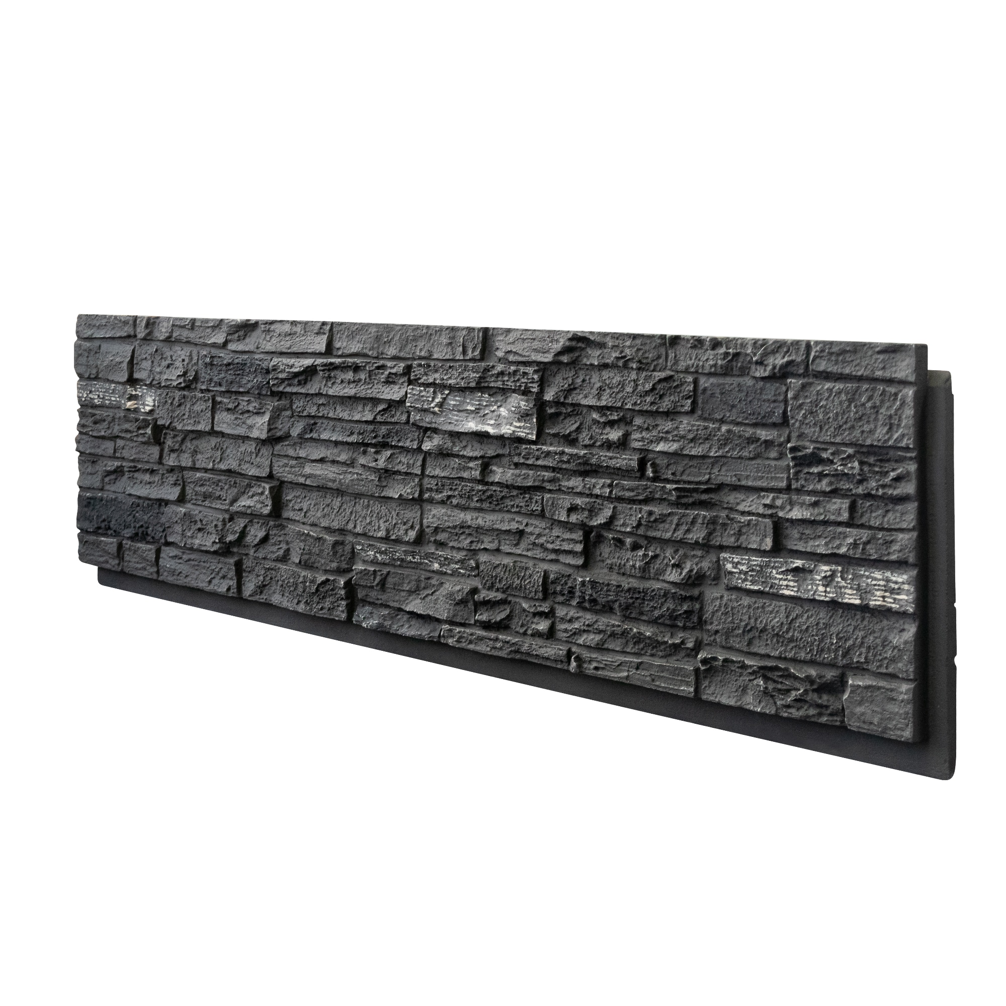 LOVMOR 1-5997005706-HSQ LVOMOR 1 Pack Faux Stone Wall Covering Panels PU Stone Veneer Interior Exterior Siding for DIY Projects Roman Black Stone