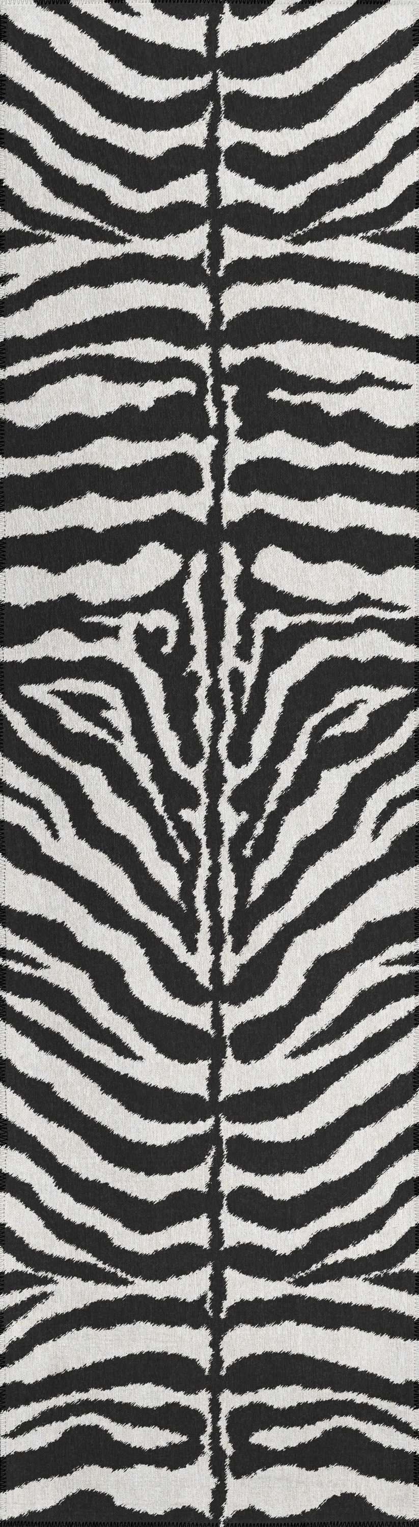 Addison Rugs ASF31PE2X8 Safari 2 x 8 (ft) Chenille Pearl Rectangular Indoor/Outdoor Animal print Bohemian/Eclectic Machine washable Runner rug