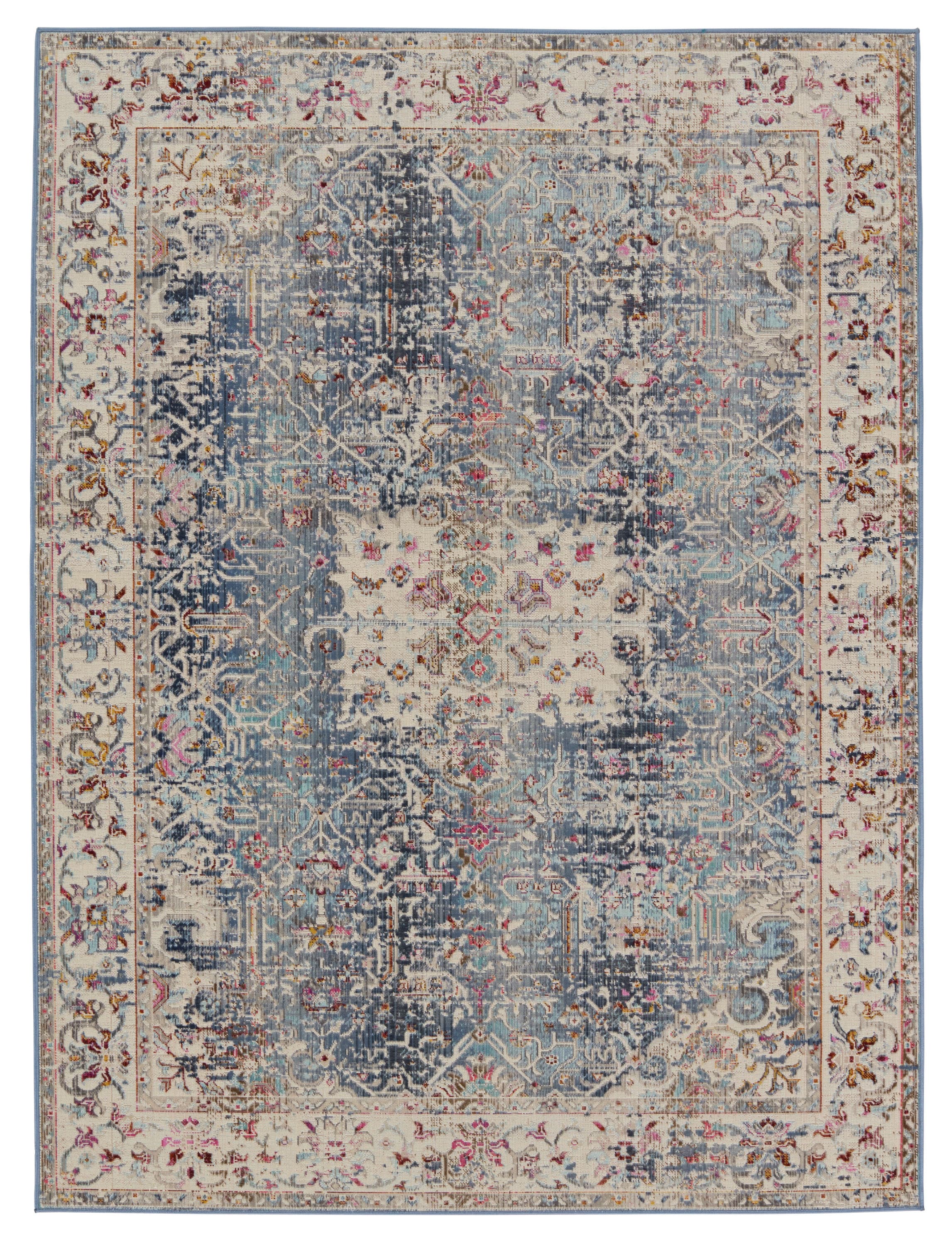 Allen Roth 10 X 14 Ft Outdoor Fl Botanical Coastal Area Rug In The Rugs Department At Lowes Com