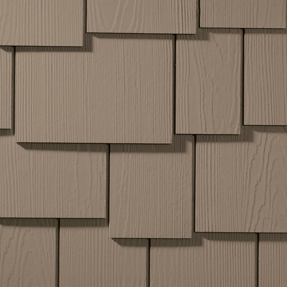 James Hardie Statement Collection HZ10 Staggered Fiber Cement Cedarmill  Shingle Siding Panel Khaki Brown 15.25-in x 48-in in the Fiber Cement  Siding department at