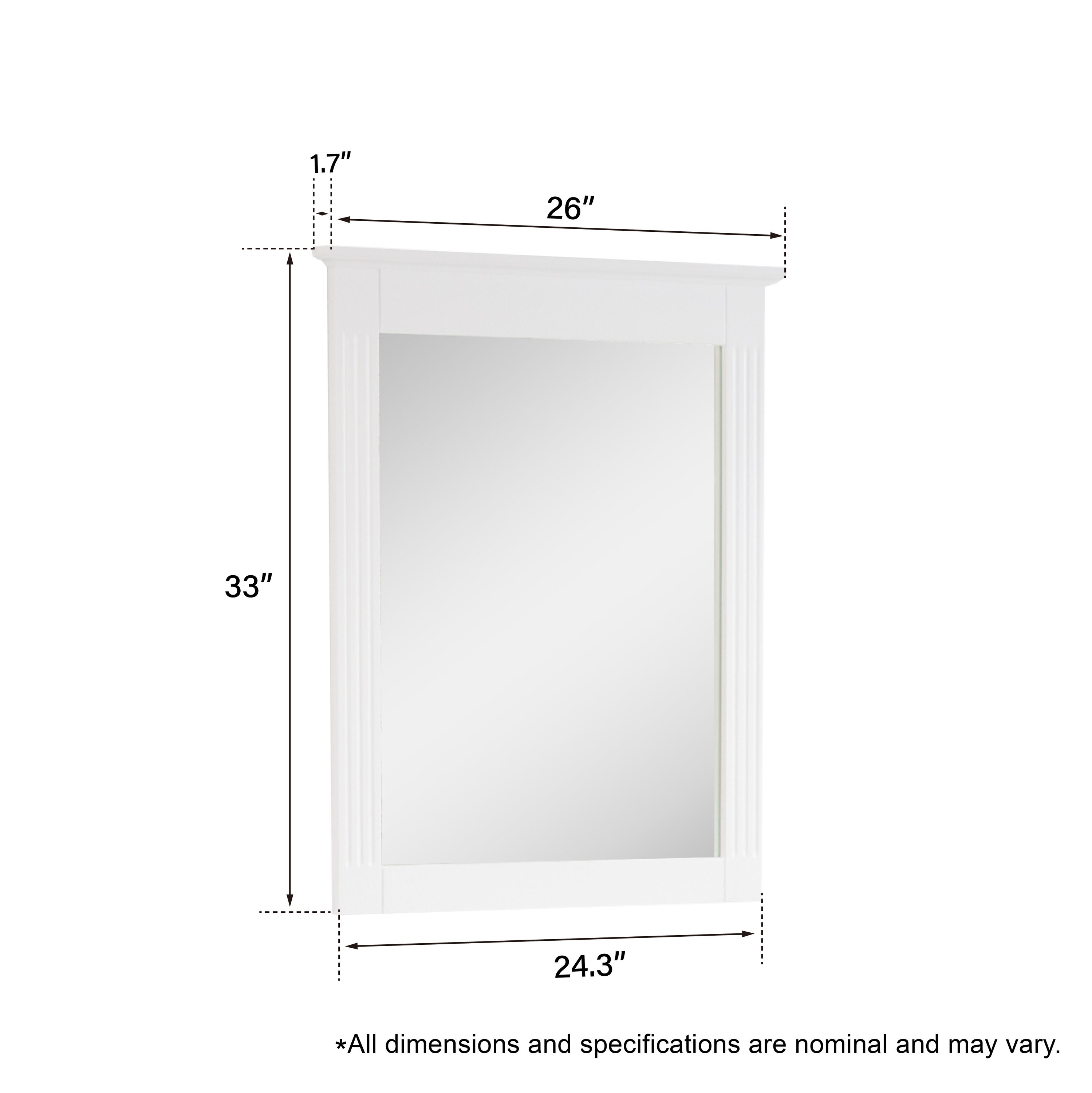 WELLFOR MR26YS1WT Framed-Bath-Mirrors - View #5