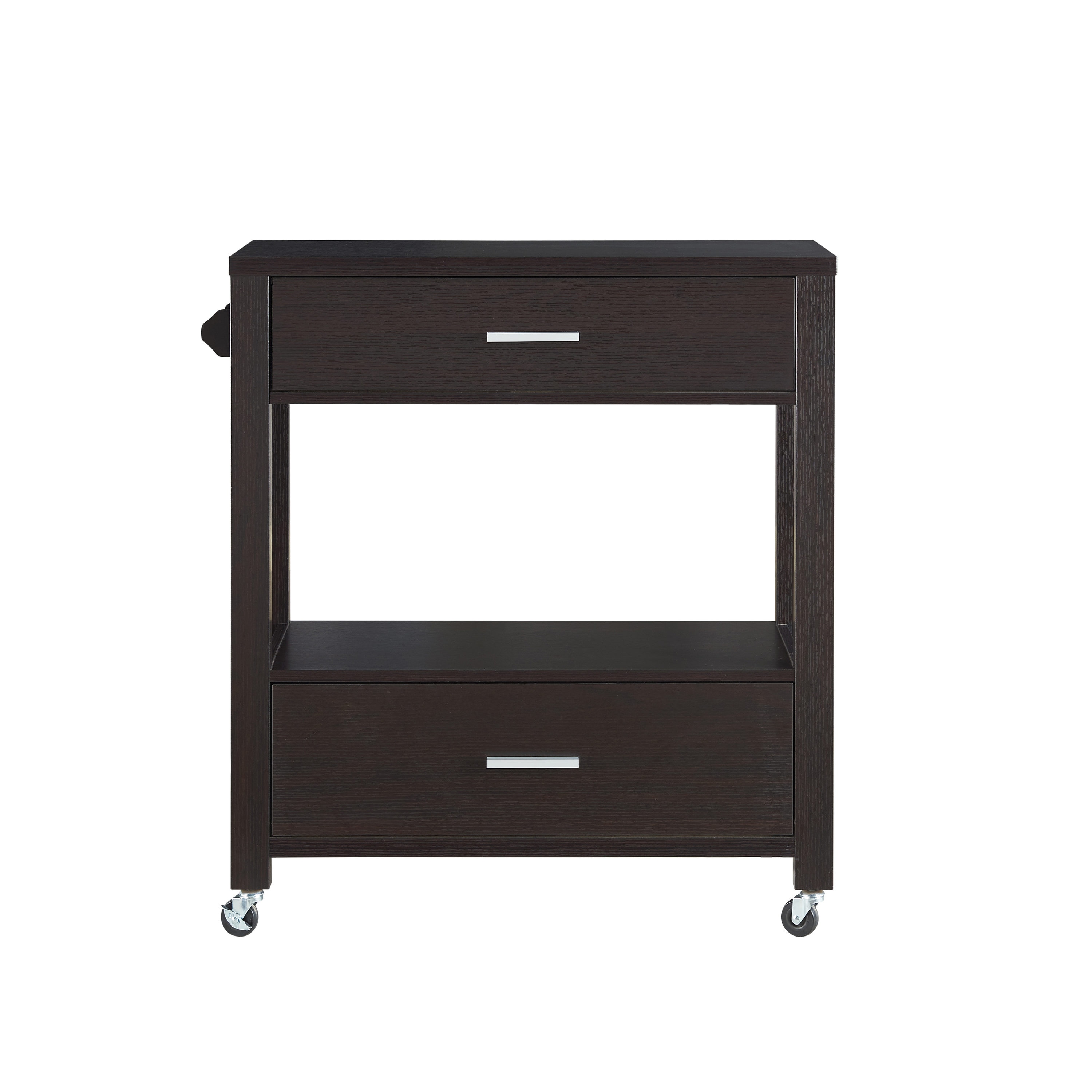 Furniture of America IDI-202680 Brown MDF Base with MDF Wood Top Rolling Kitchen Cart ( 15.5-in x 31.25-in x 35-in )