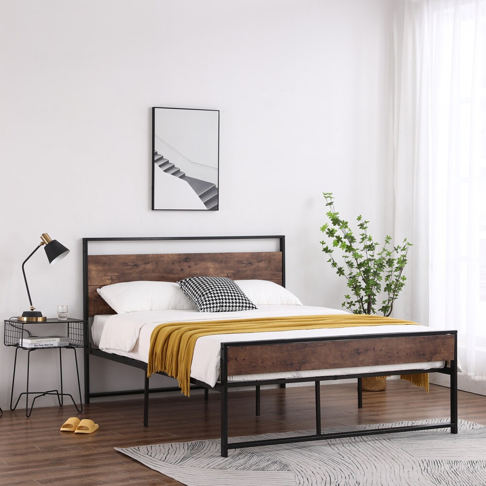 Winado Bed Frame Black Full Metal Bed Frame At Lowes.com