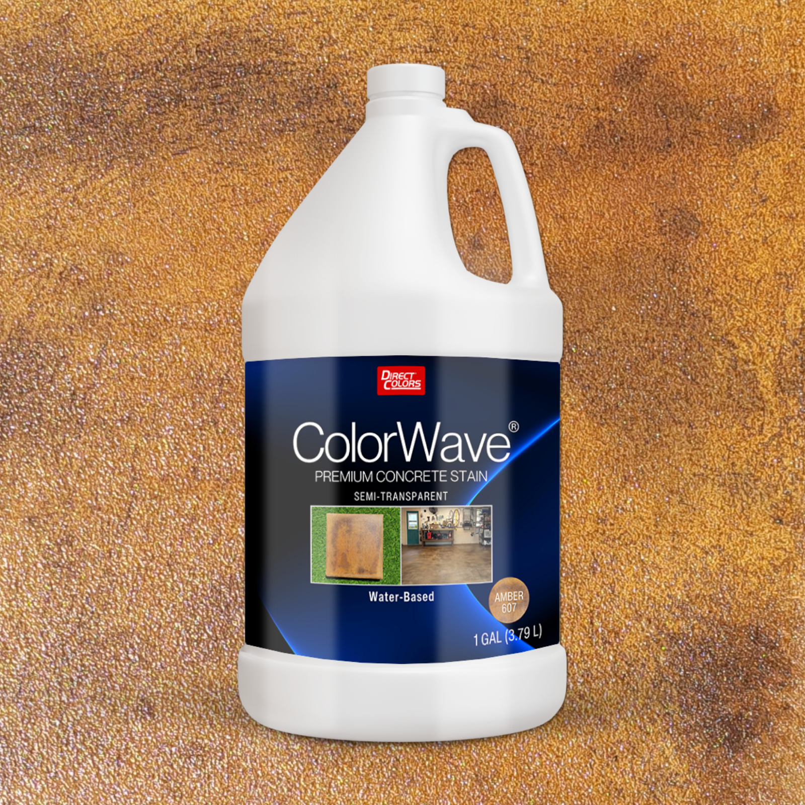 Direct Colors DC-CLW-607-1GAL ColorWave Amber Water-based Ready-to-use Concrete stain ( 1-gallon )