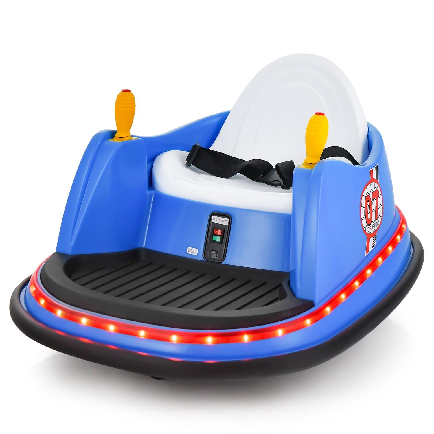 Costway TGCA0589 12V Vehicle 360° Spin Race Toy Kids Ride On Bumper Car with Remote Control Blue