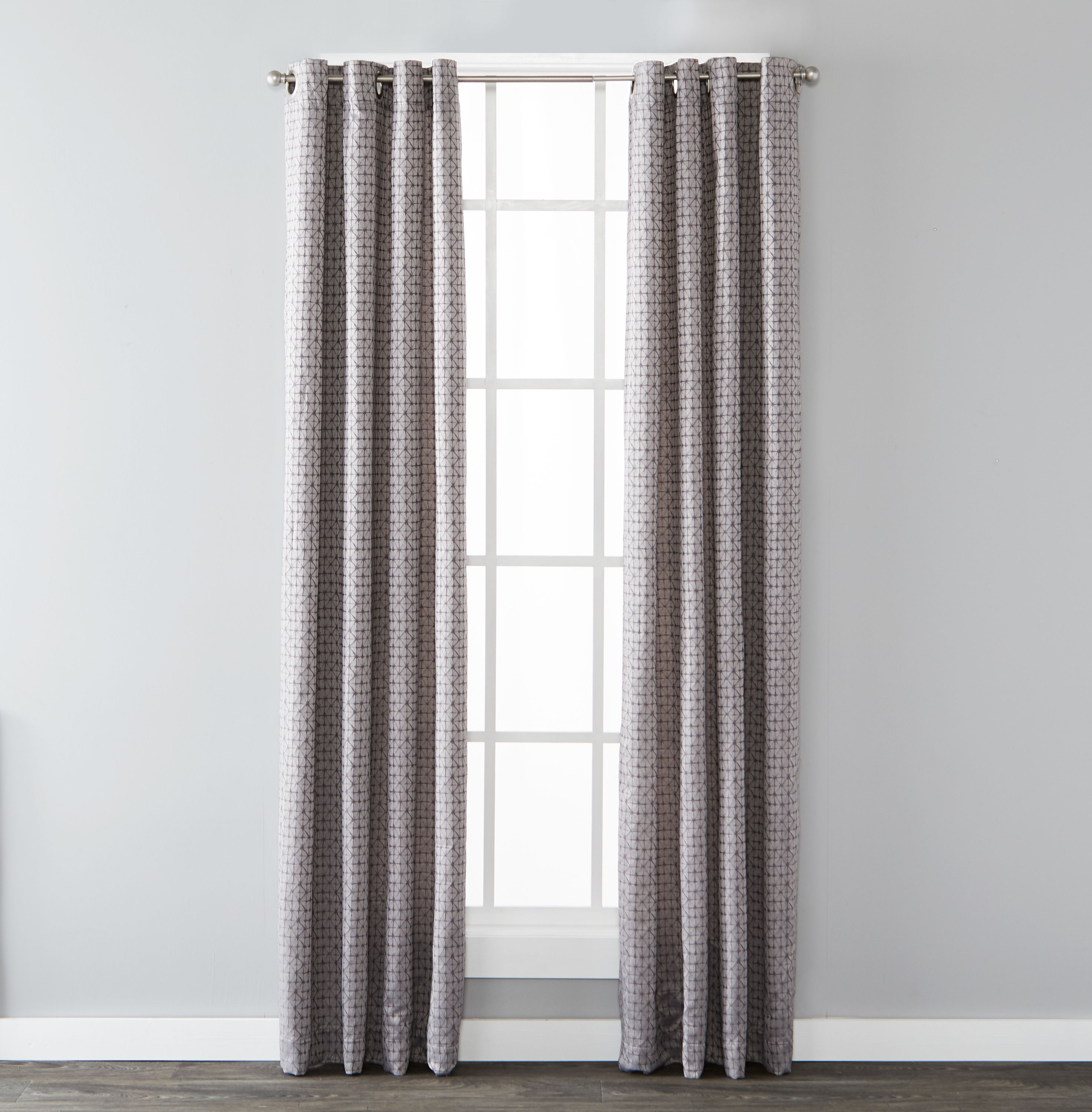 Saturday Knight Limited T7329300063P09 63-in Charcoal Light filtering Grommet Single curtain panel