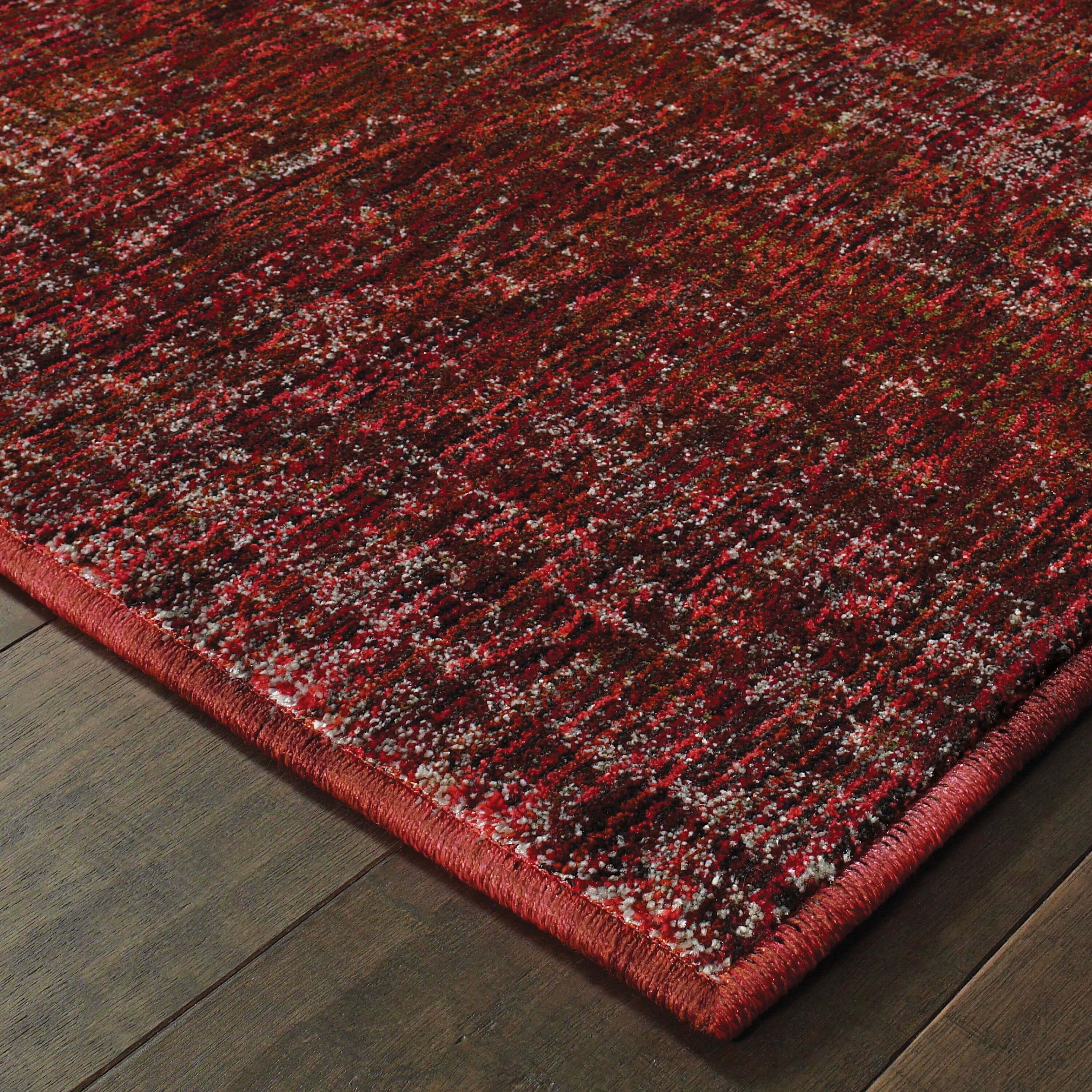 Red and Rust Synthetic Oriental Runner Rug, 2'3" x 8'