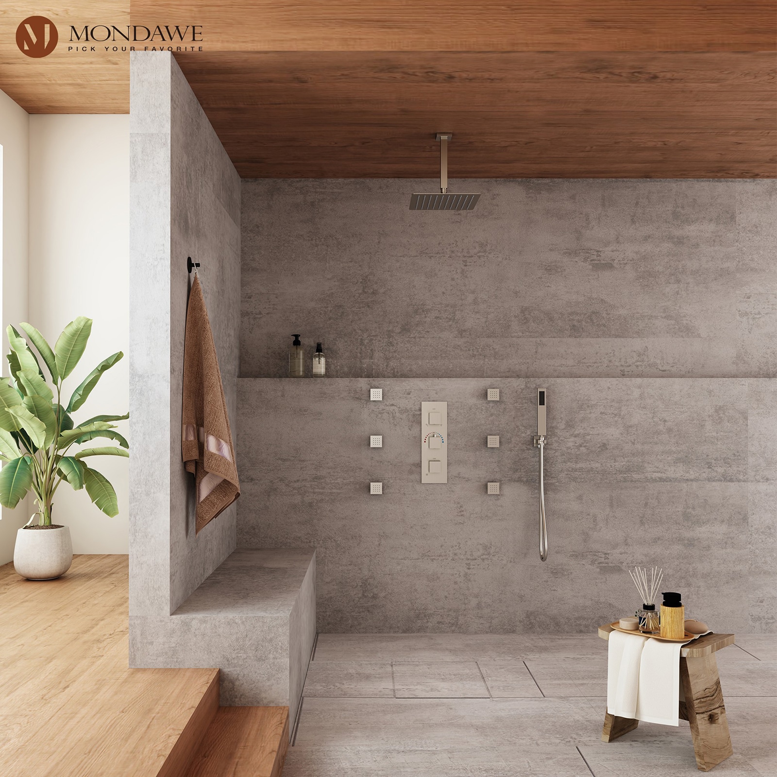 Mondawe MO-DT60591BG Showerhead-Bar-Panels - View #2