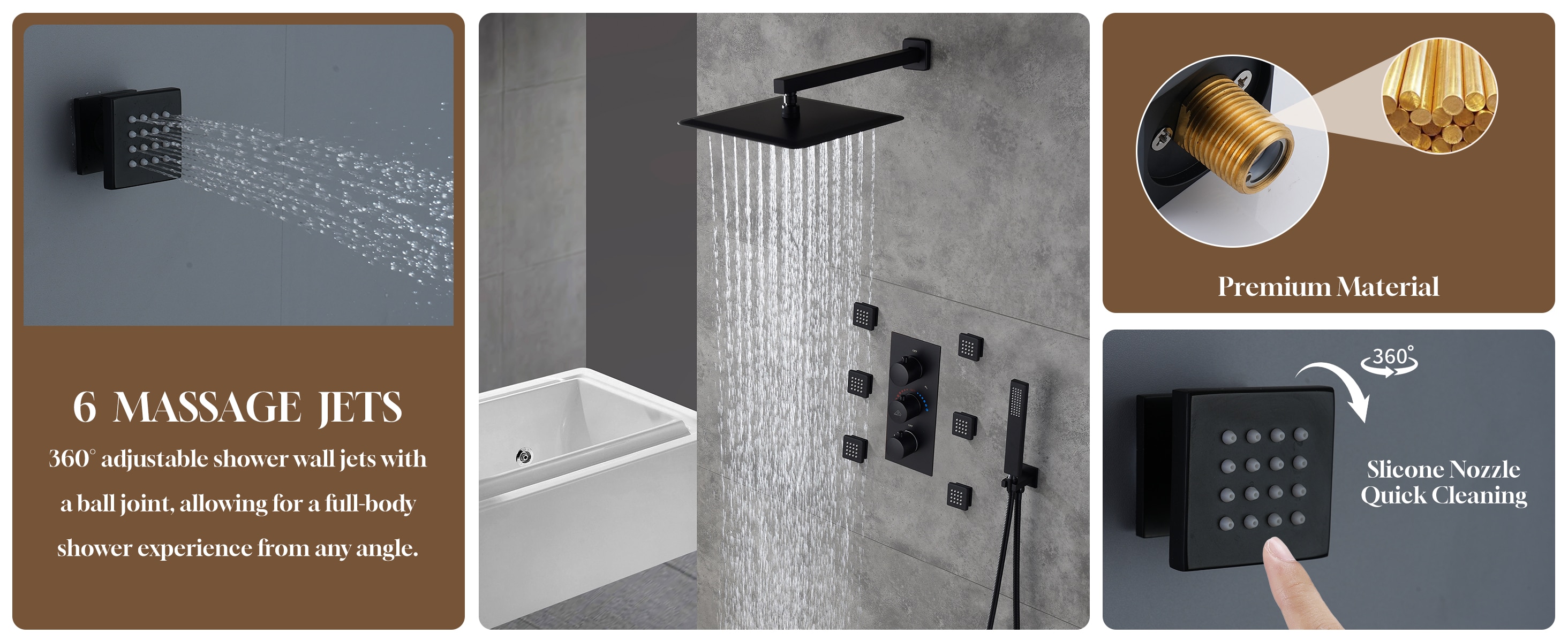 CASAINC M6001-A-12-MB Showerhead-Bar-Panels - View #14