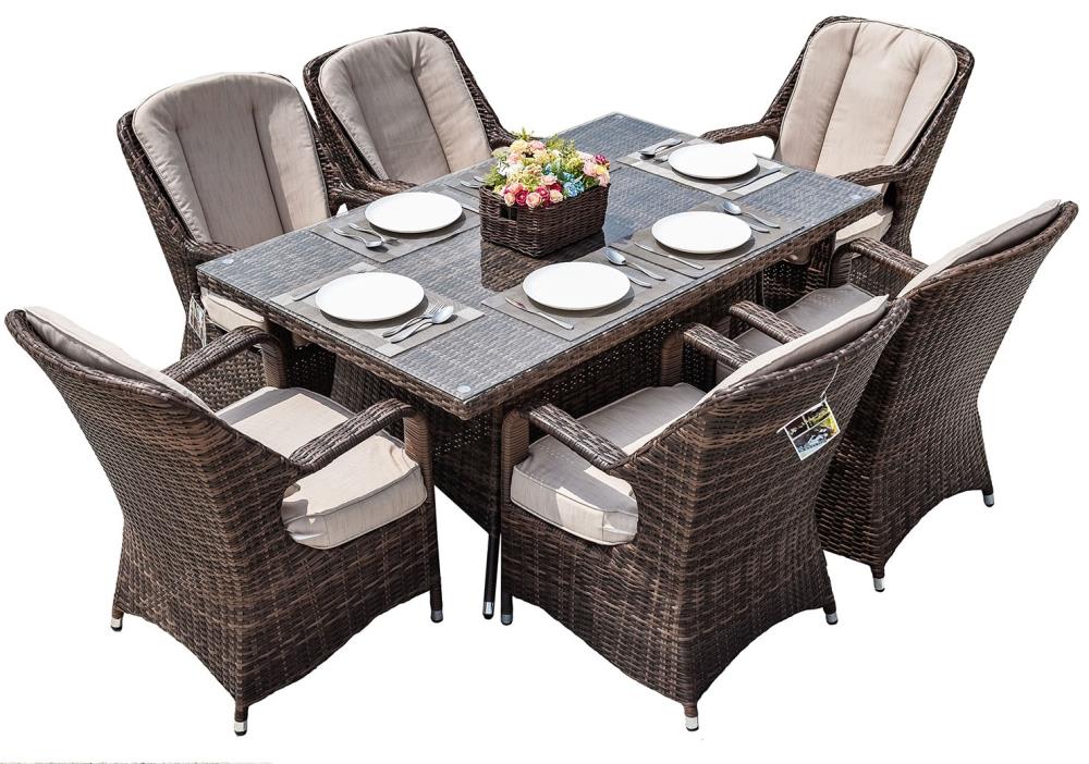 Direct Wicker Waverly 7 Piece Brown Frame Patio Set With Beige Sunbrella Cushion S Included In The Dining Sets Department At Com - Patio Furniture Direct From Manufacturer