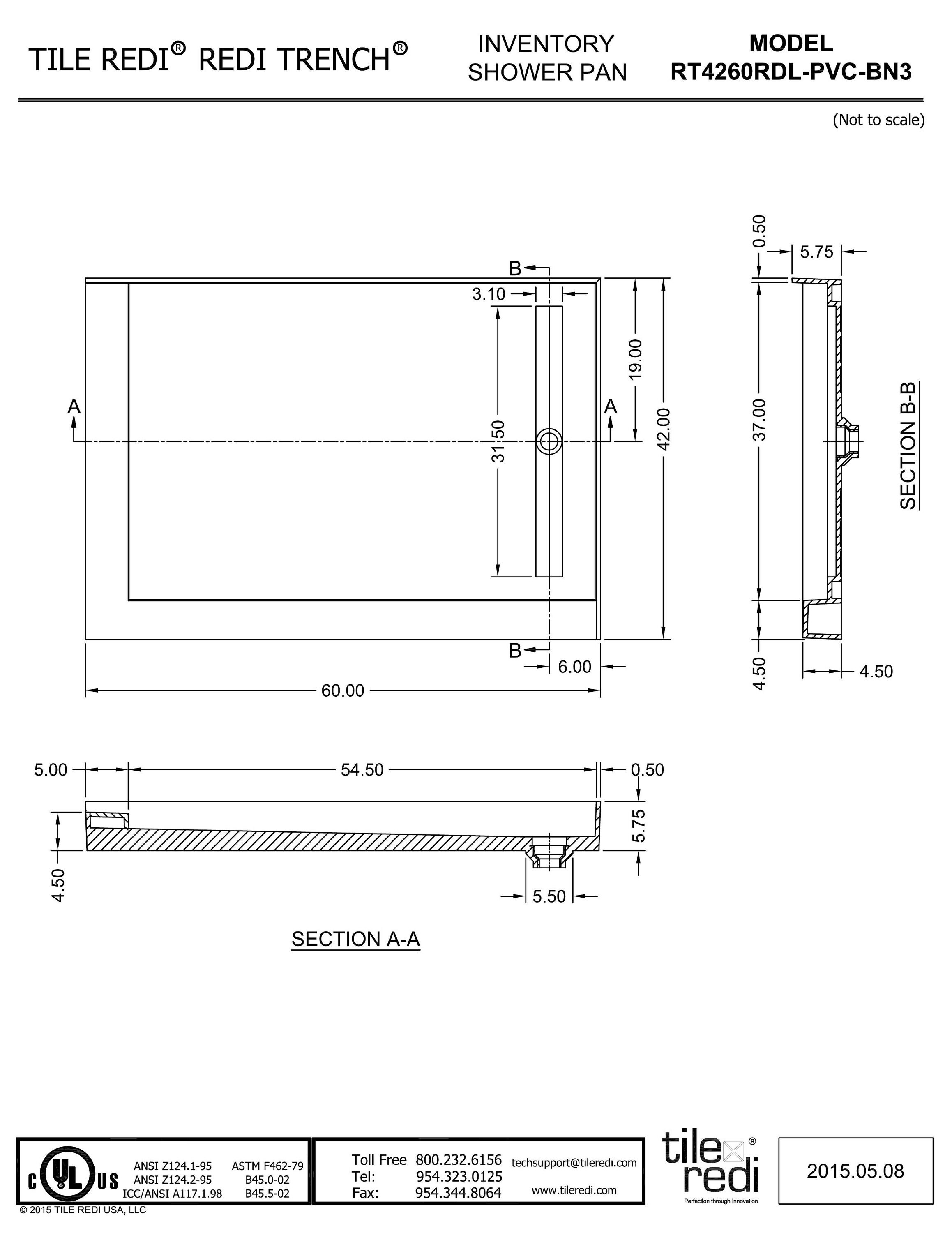 Tile Redi RT4260RDL-PVC-BN3 Shower-Floors - View #9