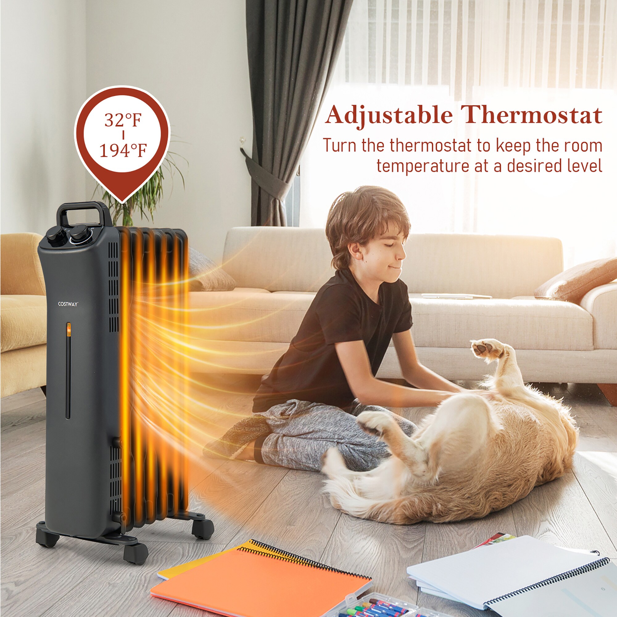 Goplus EP25436US-BK Portable-Electric-Heat - View #2