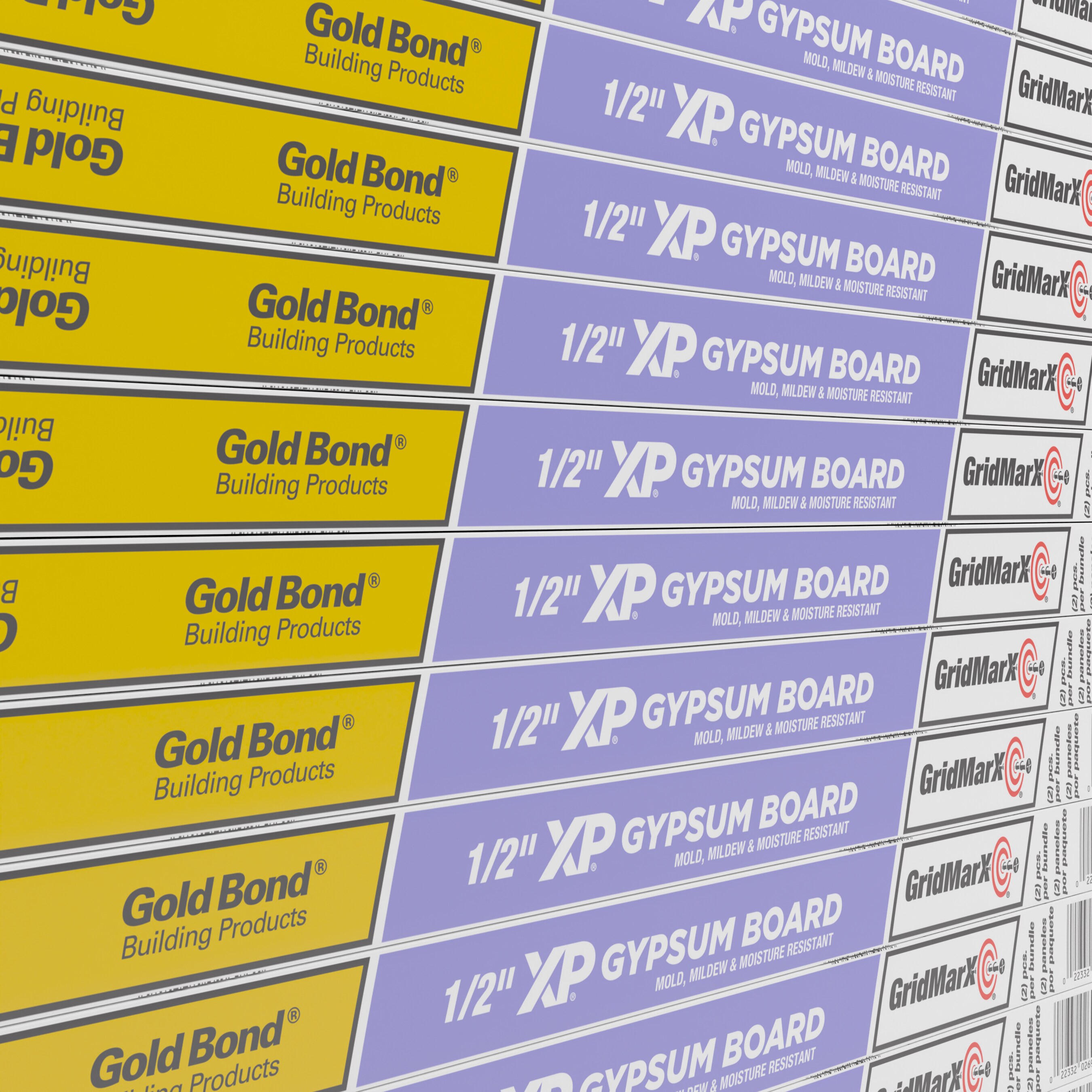 Gold Bond 1/2-in x 4-ft x 8-ft PURPLE XP Mold Resistant Moisture Resistant Regular Drywall Panel