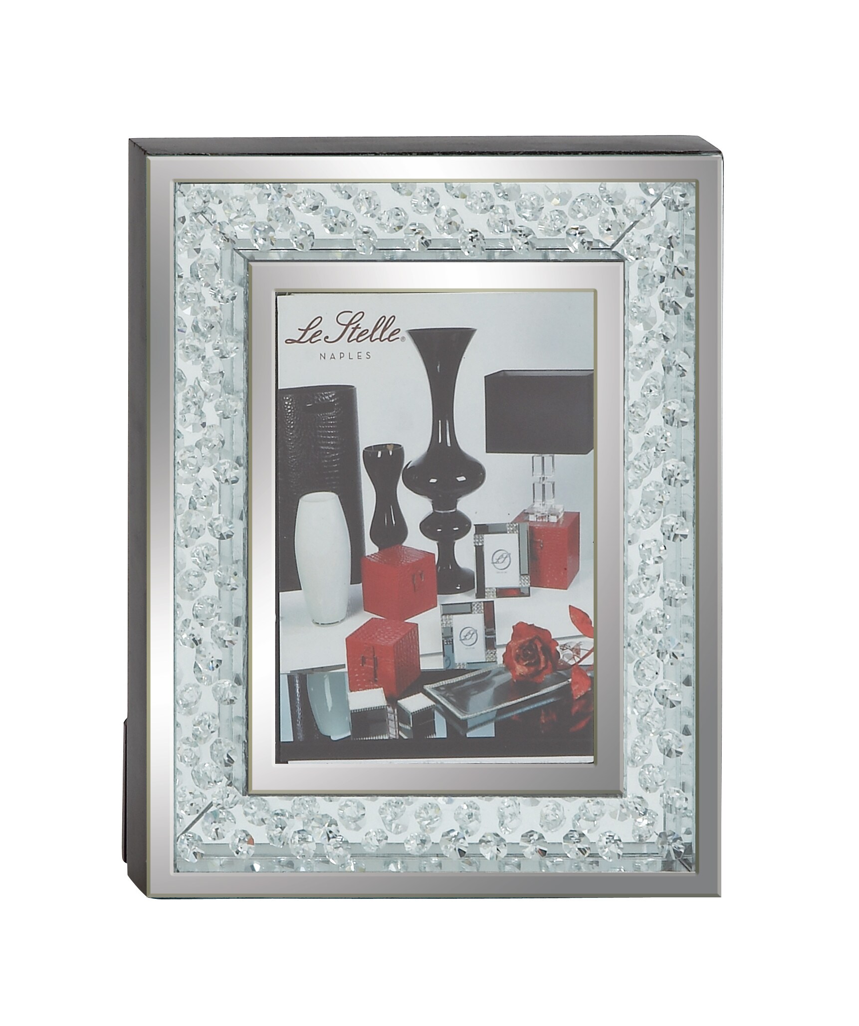 Grayson Lane 87338 Silver Mirrored with Floating Crystals Wood Picture Frame