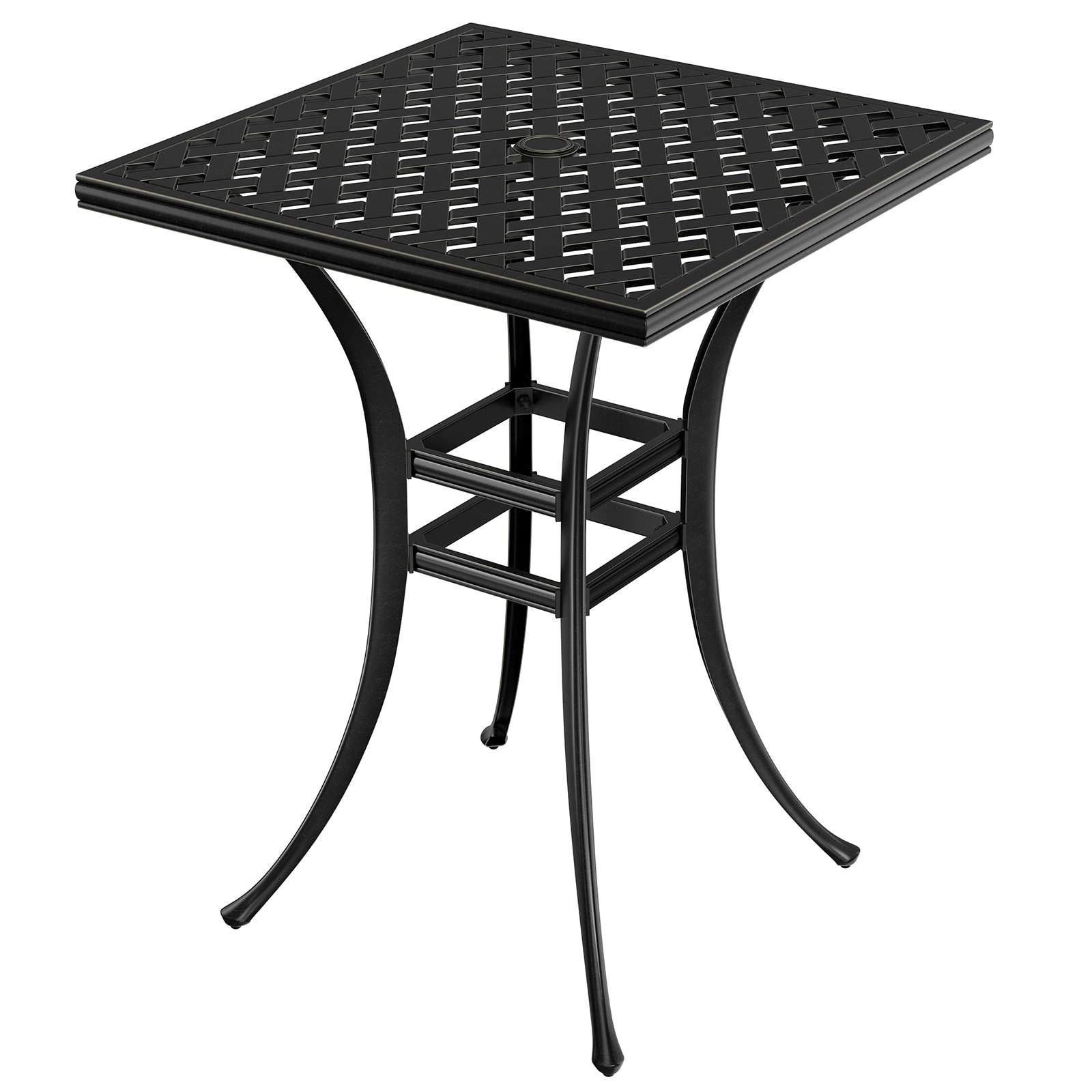 Mondawe MO-LD29FXDT Square Outdoor Bar height Table 29-in W x 29-in L with Umbrella Hole