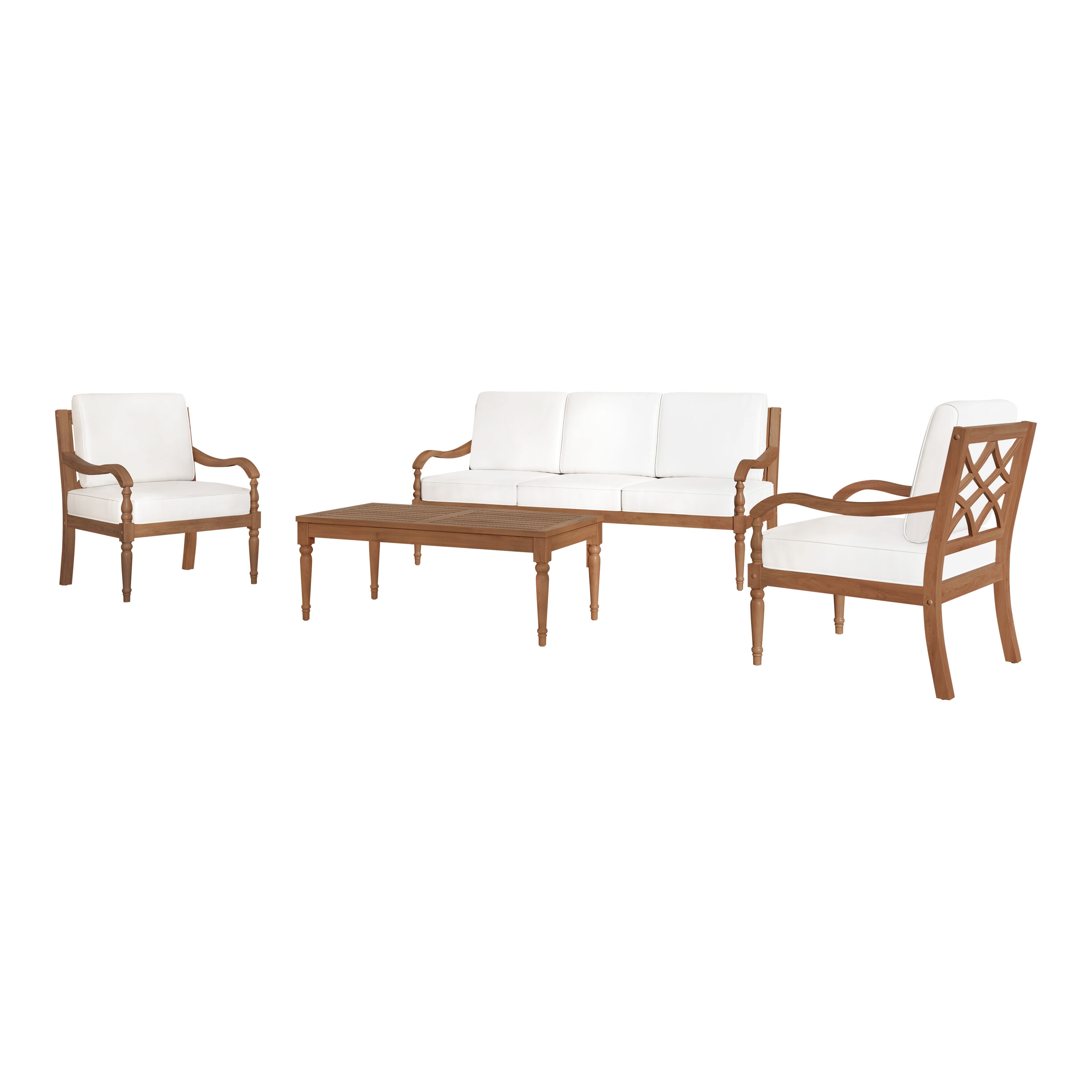 MANHATTAN SQUARE 60-841-4P Savannah 4 -Piece Patio Sofa Conversation Set with White Cushions