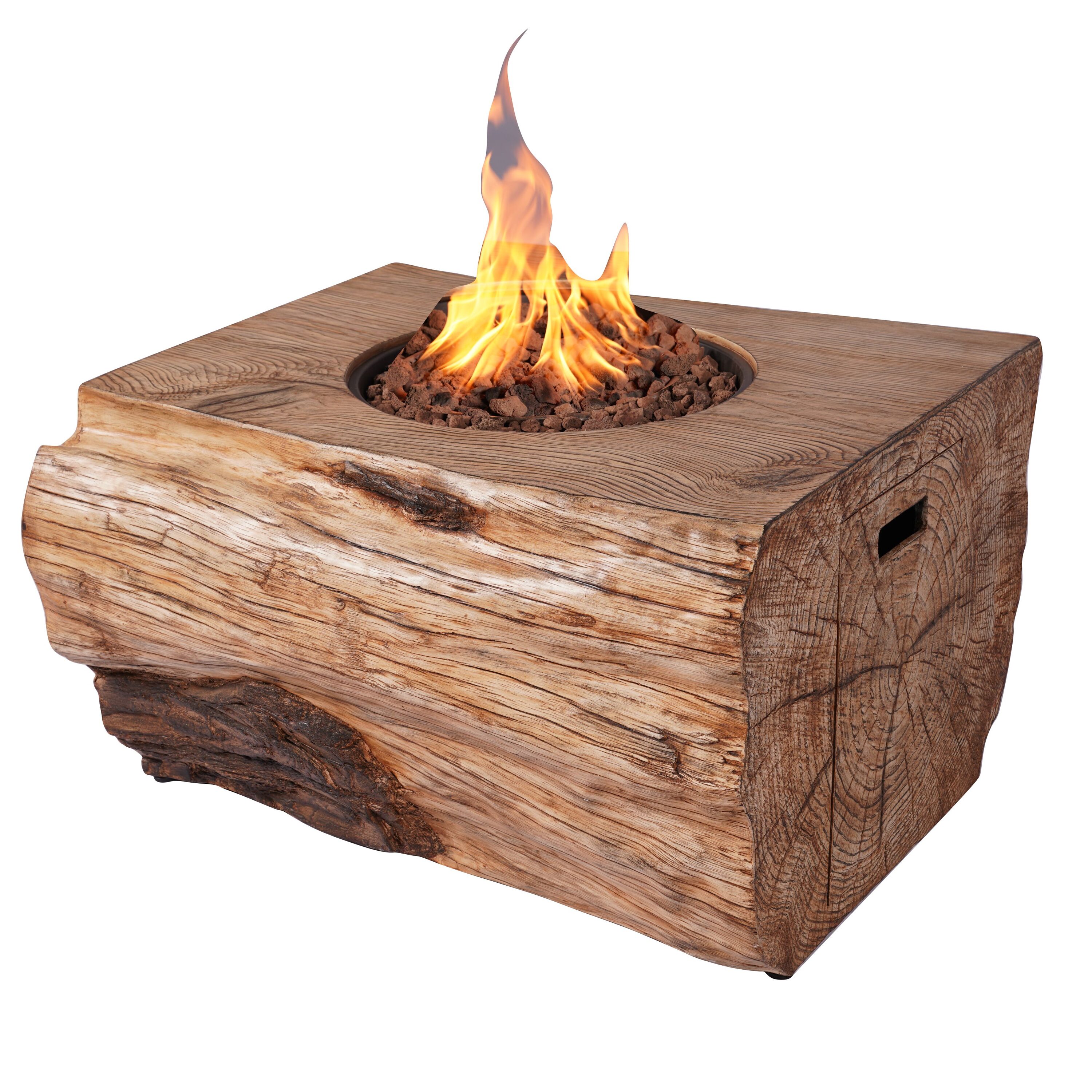 Direct Wicker DWG-2170 36.5-Inches W Brown Iron Rectangle Tabletop Liquid propane Fire pit table