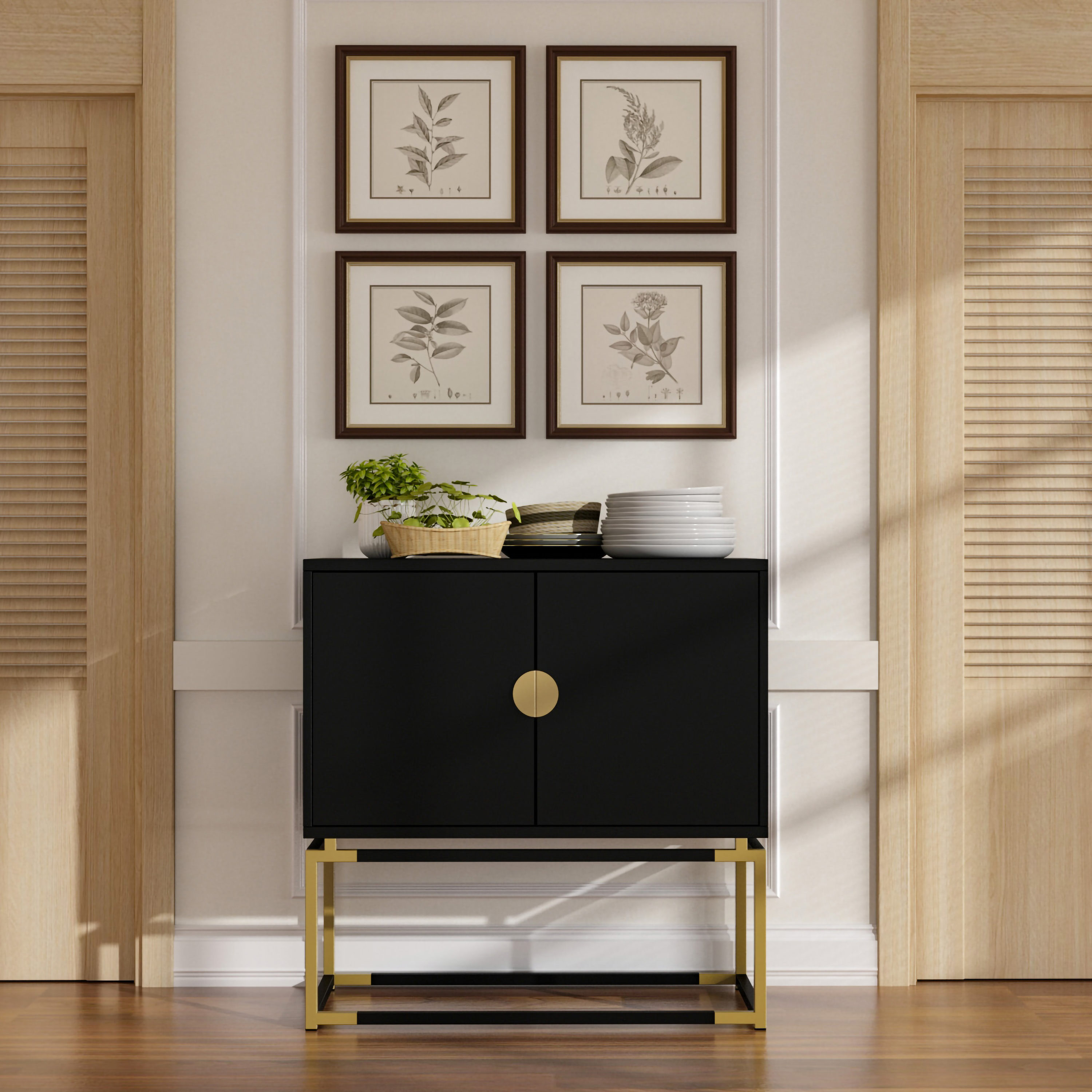 FUFU&GAGA LJY-KF200202-01 Contemporary/Modern Black Buffet