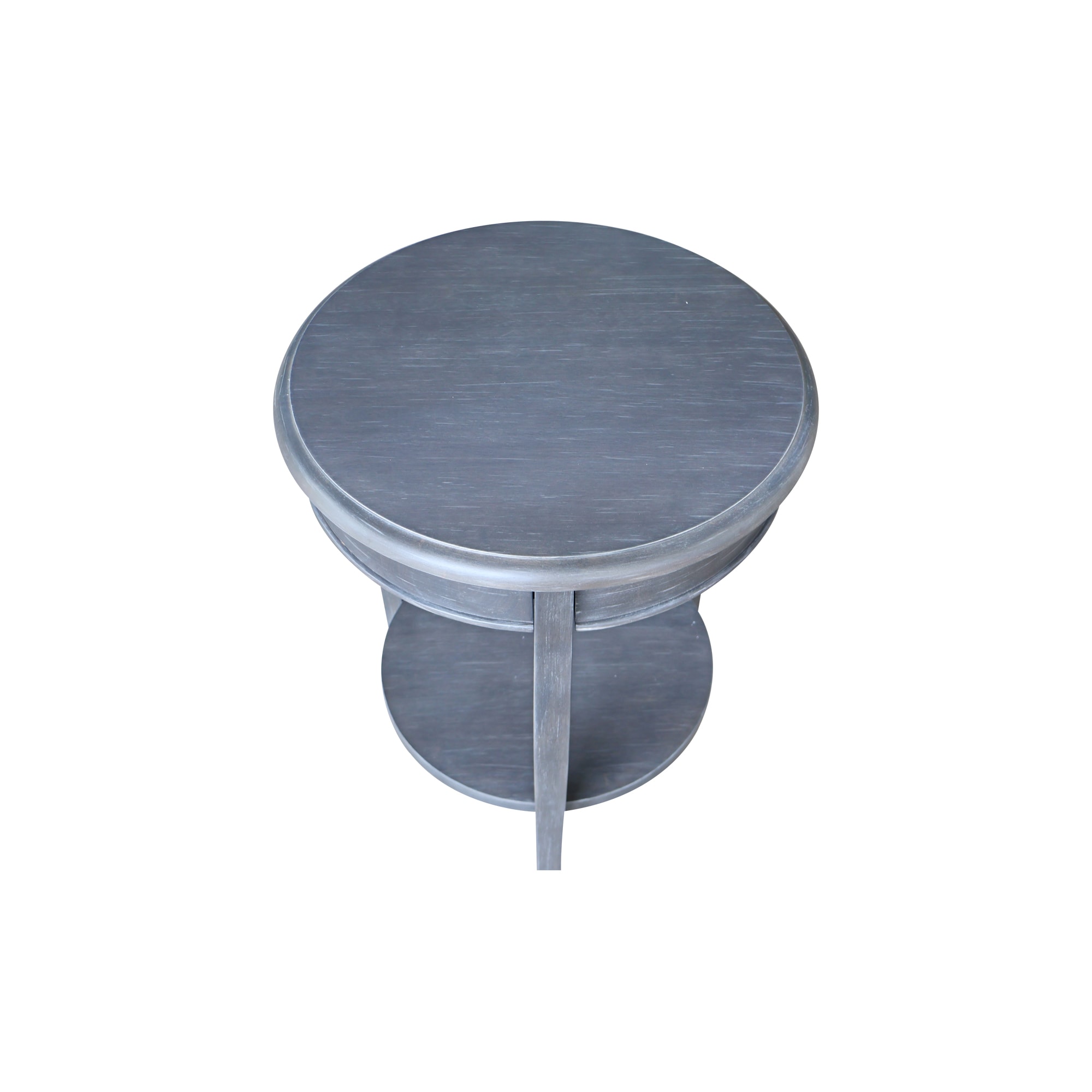 Cambria Heather Gray Round Solid Parawood End Table