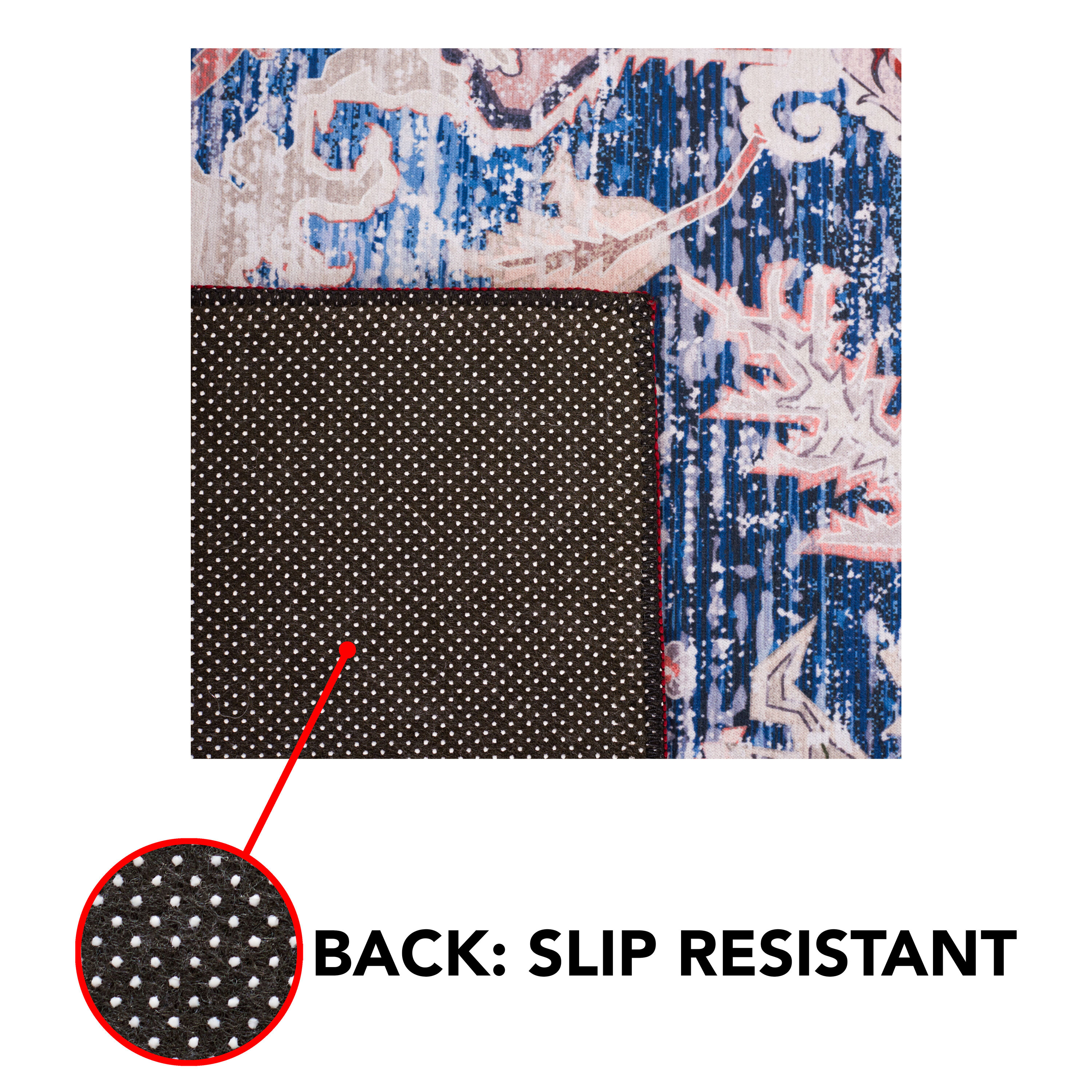 Elegant Blue Synthetic 8' x 10' Hand-Knotted Easy-Care Area Rug