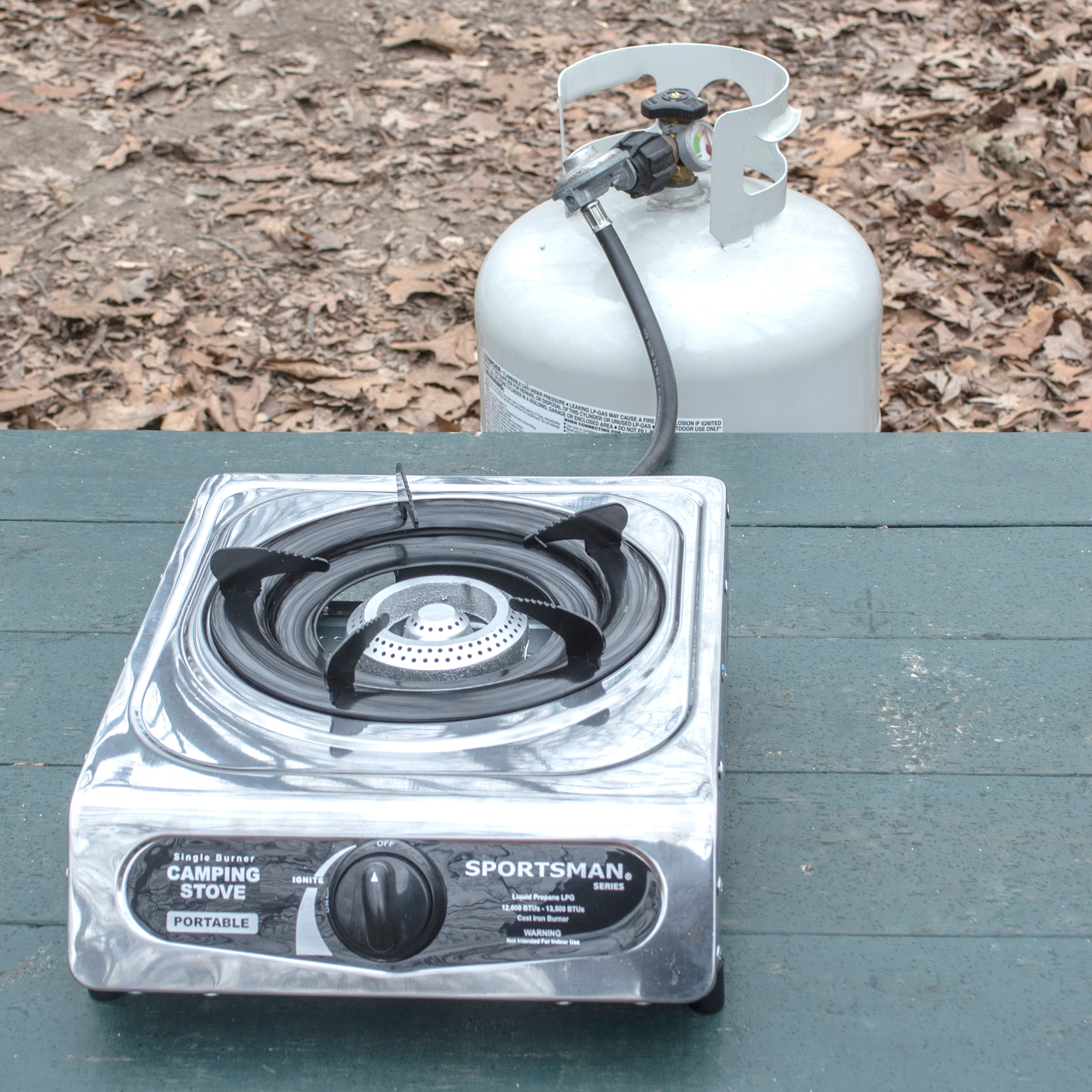 Sportsman Series 1-Burner 12.5-in Propane 1-lb Cylinder Electronic Steel  Outdoor Stove at