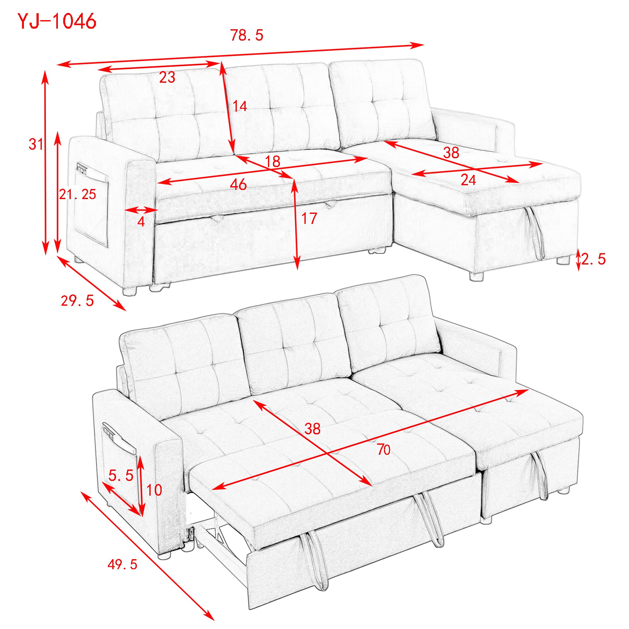 GZMR BB2036-GR Sofas-Loveseats - View #15