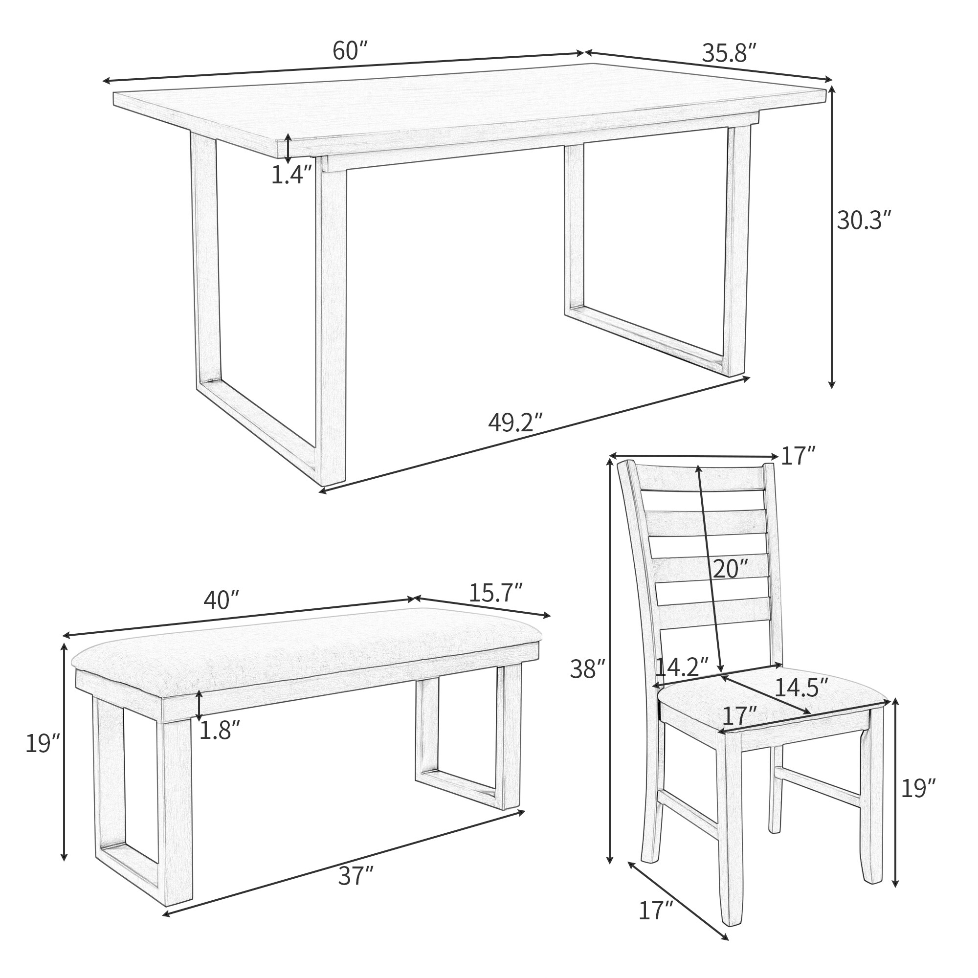 SINOFURN SYA330066GY Dining-Sets - View #5