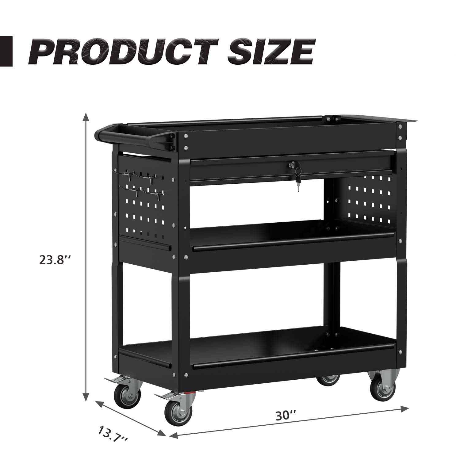 RaDEWAY 30-in 1-Drawer Shelf Utility Cart in the Utility Carts ...