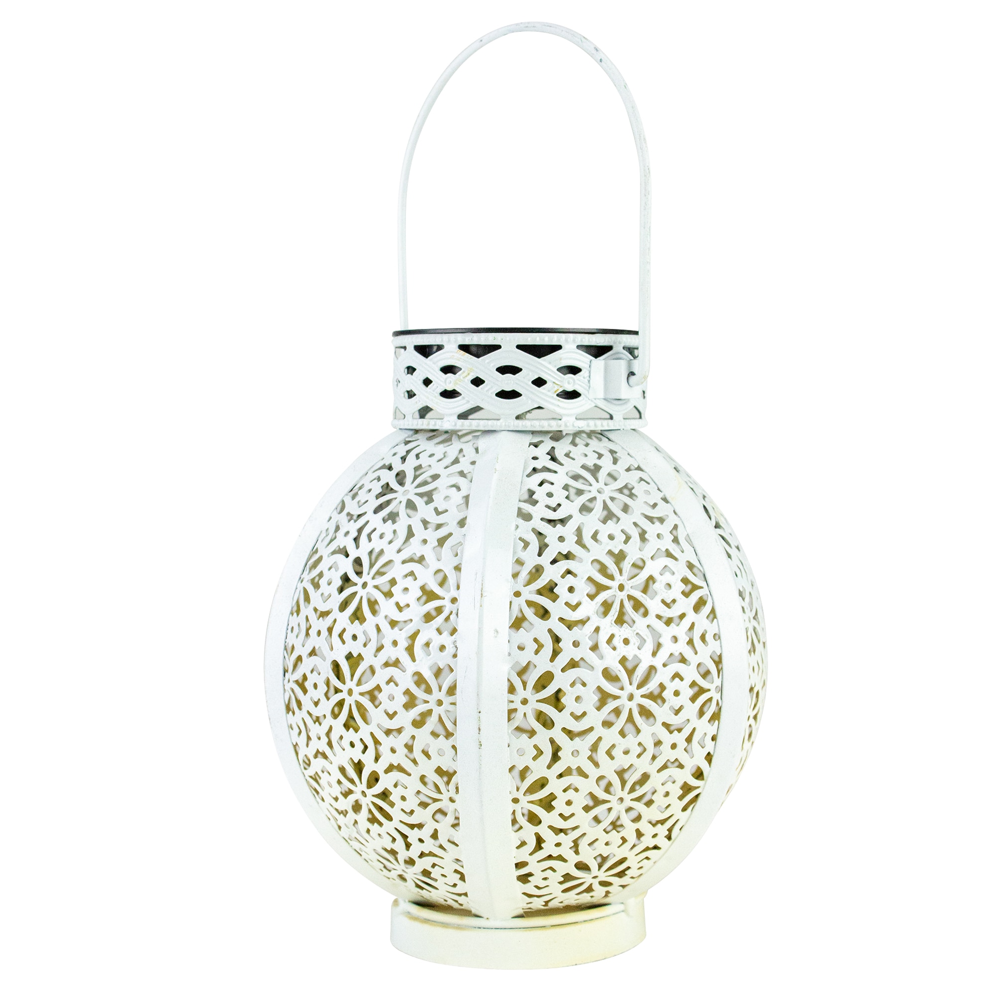 Northlight 34864966 5-in x 7-in White Metal Solar Outdoor Decorative Lantern